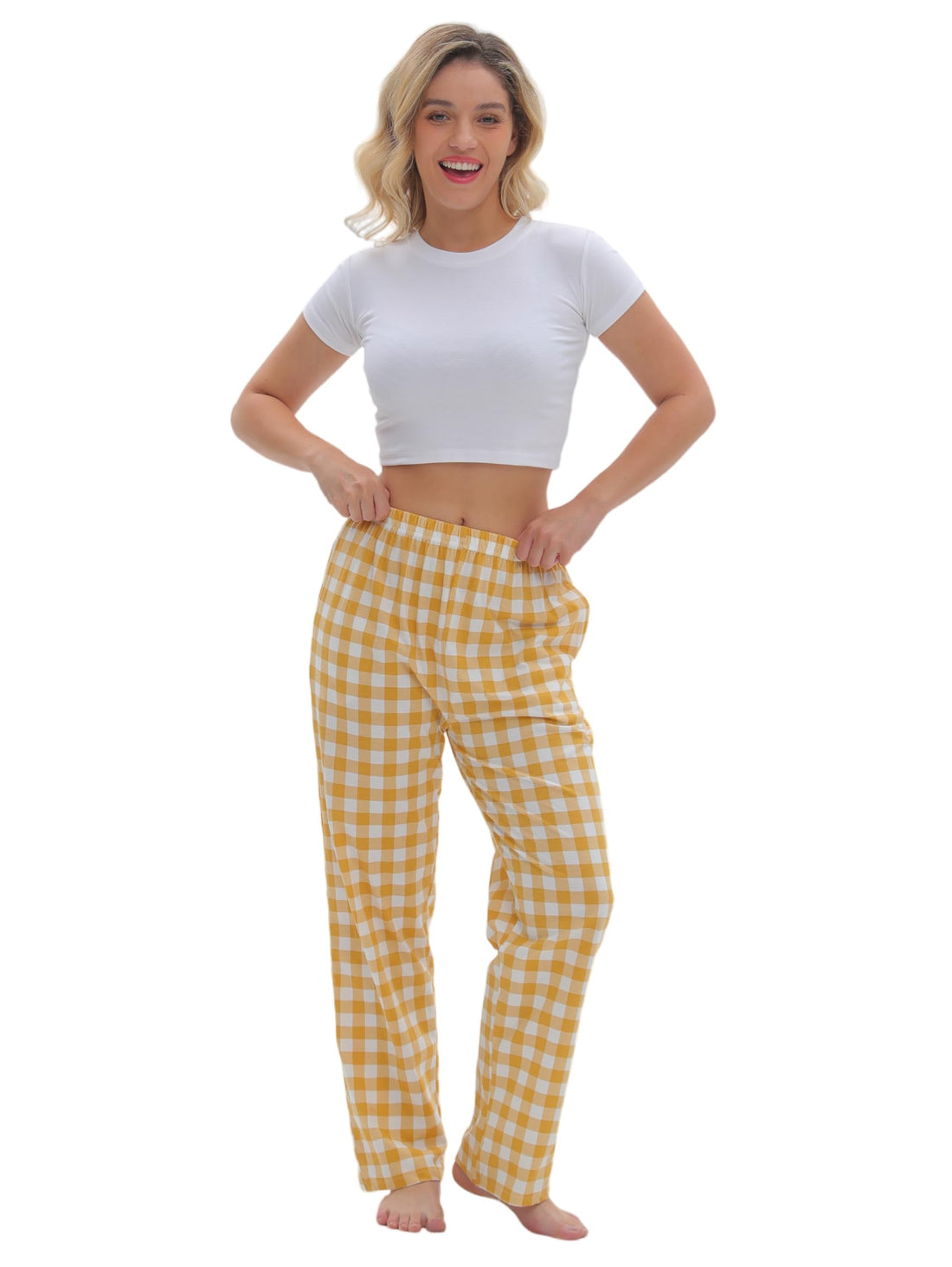 SAMGU Women's Pajama Pants, Soft Cotton Sleep Lounge Pants, Comfy Homewear pjs, Elatic Waist Pajama Bottom Pants for Women