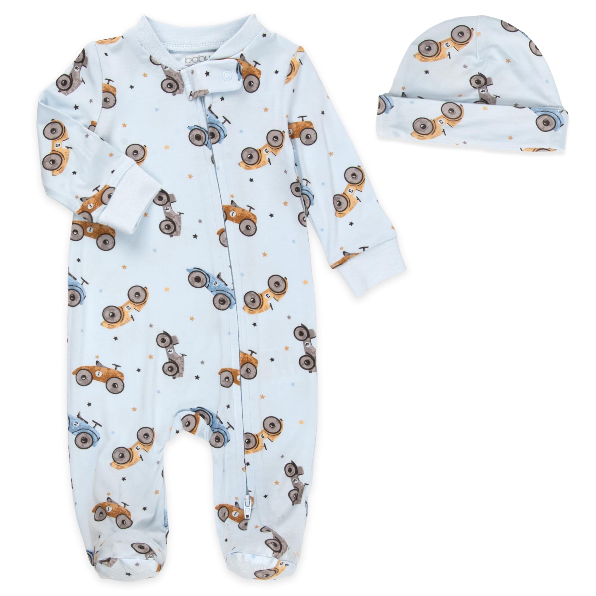 Newborn Baby 4 Piece Coming Home Outfit Gift Set – Footie Sleeper, Blanket, Headband & Ornament for Boys & Girls