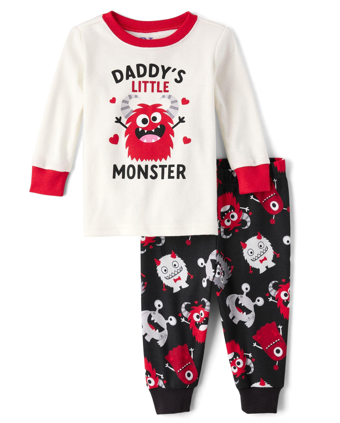 The Children's Place baby boys Button Long Sleeve Top and Pants Snug Fit 100% Cotton 2 Piece Pajama Set