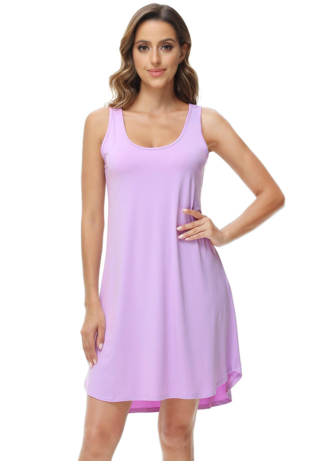 WiWi Tank Nightgown for Women Soft Comfy Sleeveless Sleep Gowns Viscose from Bamboo Cooling Sleepwear S-XXL WEBE CLOTHING