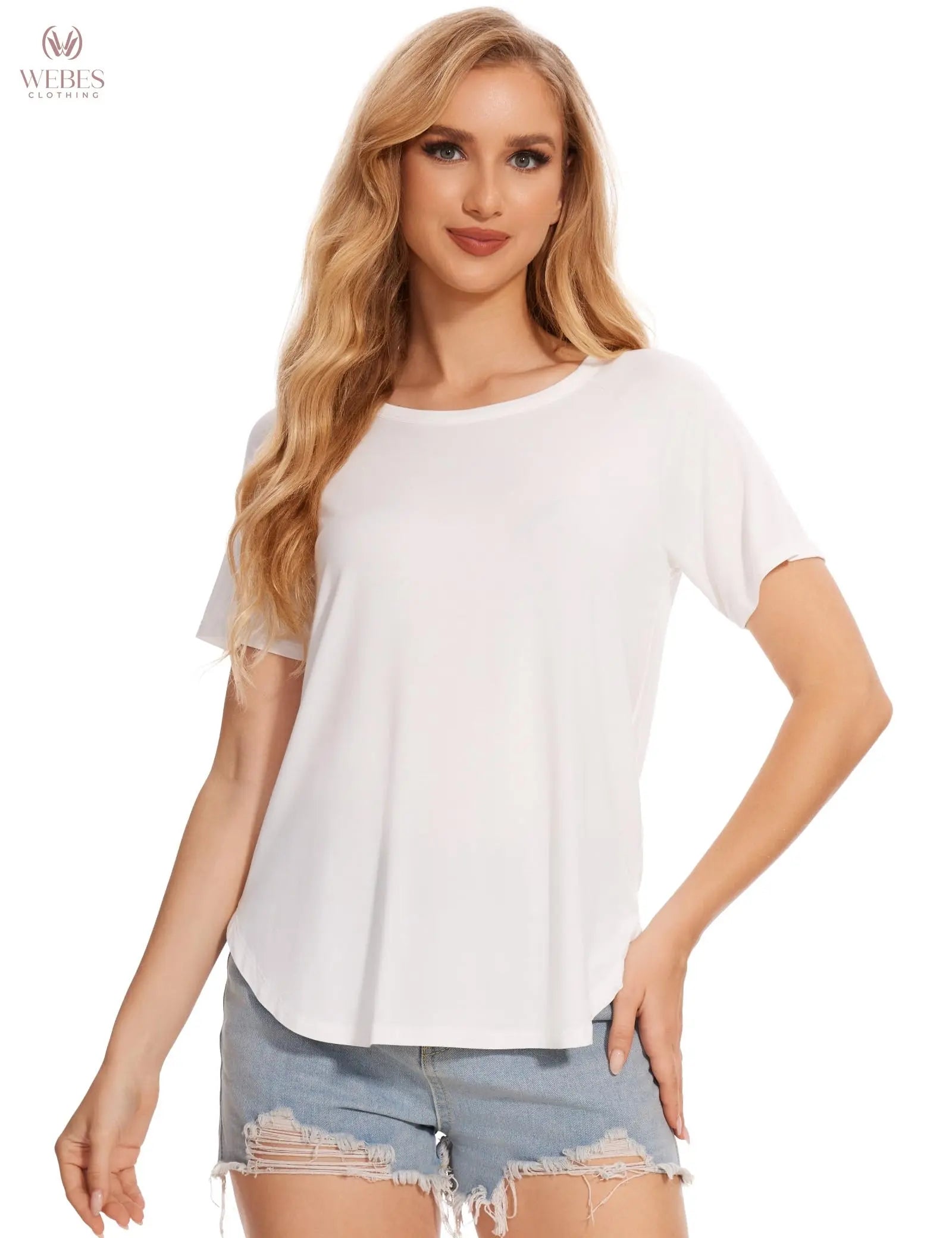 GYS Womens Pajama Tops Short Sleeve Shirts Summer Comfy Crew Neck Sleep T-Shirt