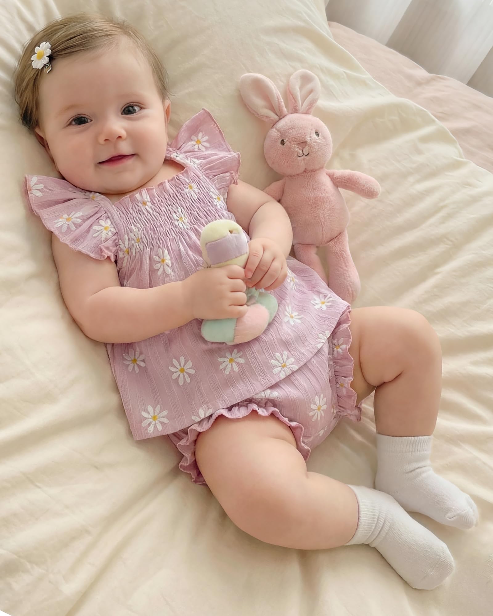 Jecson Newborn Baby Girl Summer Clothes Infant Girl Outfits Sleeveless Ruffle Top and Bloomers Shorts Set 0 3 6 12 Month WEBE CLOTHING
