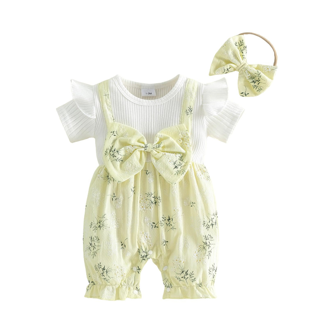 YINGISFITM Newborn Baby Girl Summer Clothes Short Sleeve Bubble Romper Bow Shorts Jumpsuit Infant Outfit 0 3 6 9 12 18 Months WEBE CLOTHING