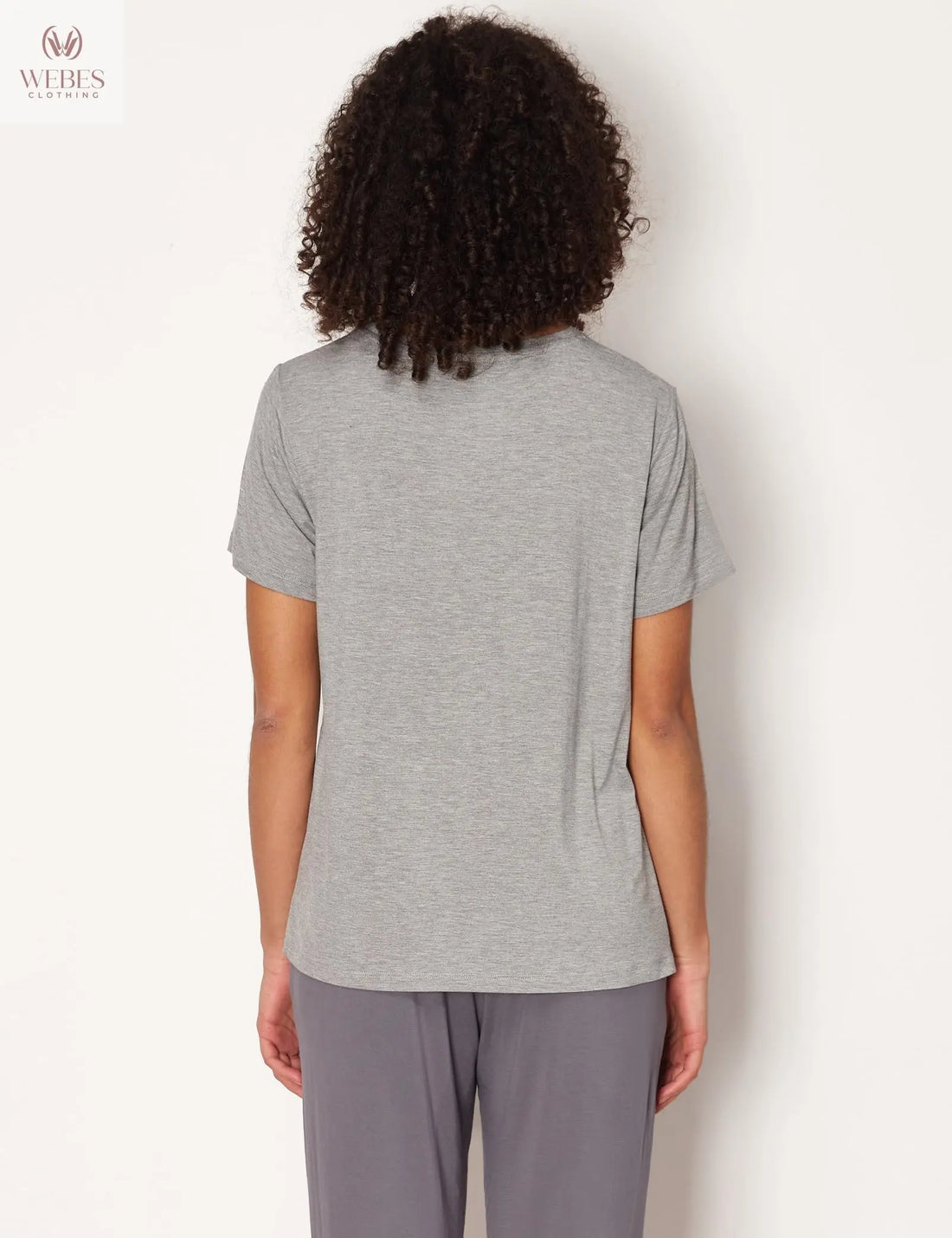 GYS Women's Pajama Tops Bamboo-derived Viscose Soft Comfy Short Sleeve Basic Lounge Tops