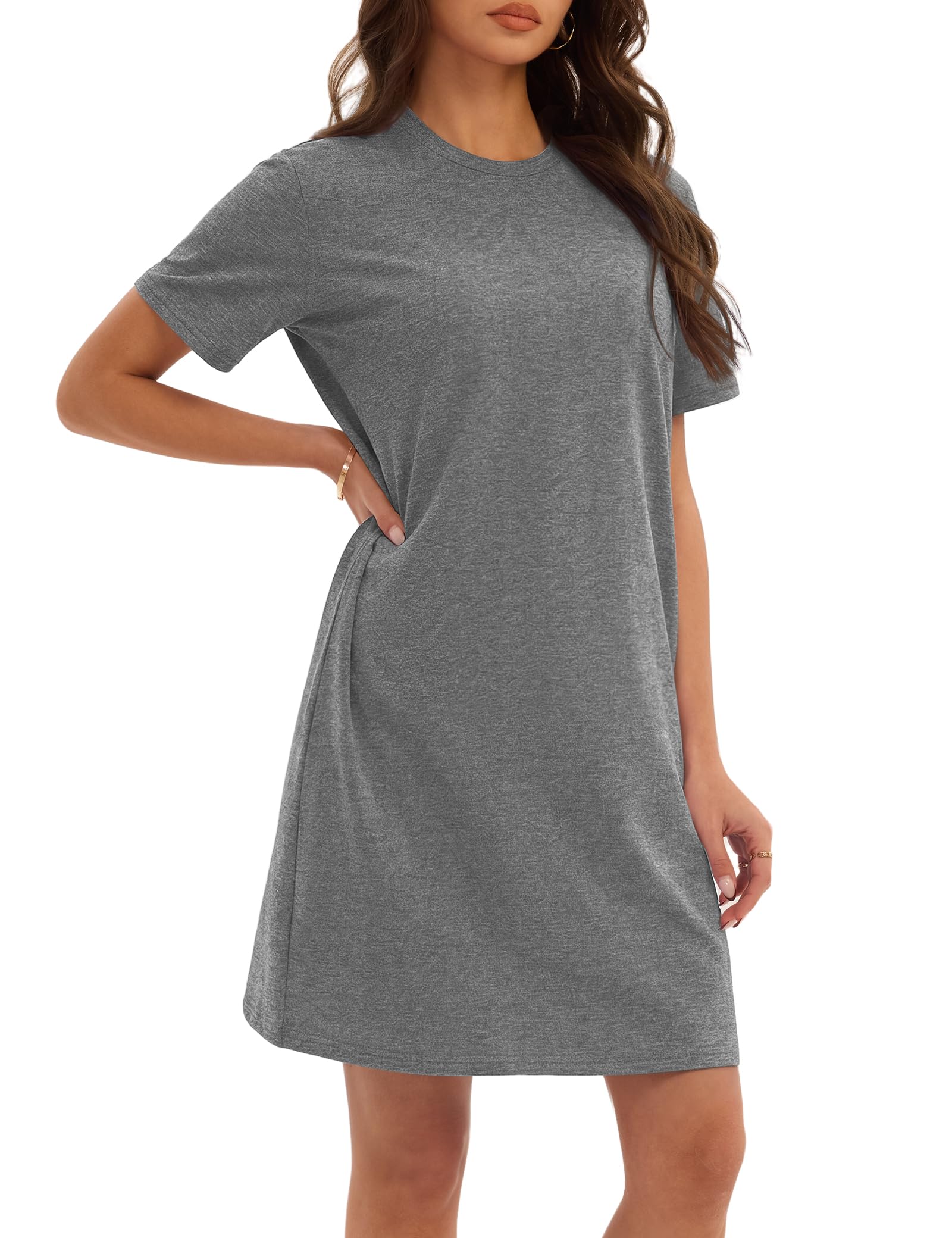 3 Pack Cotton Nightgowns for Women Short Sleeve Sleep Shirts Comfy Soft Nightshirt Pajama Sleep Dress