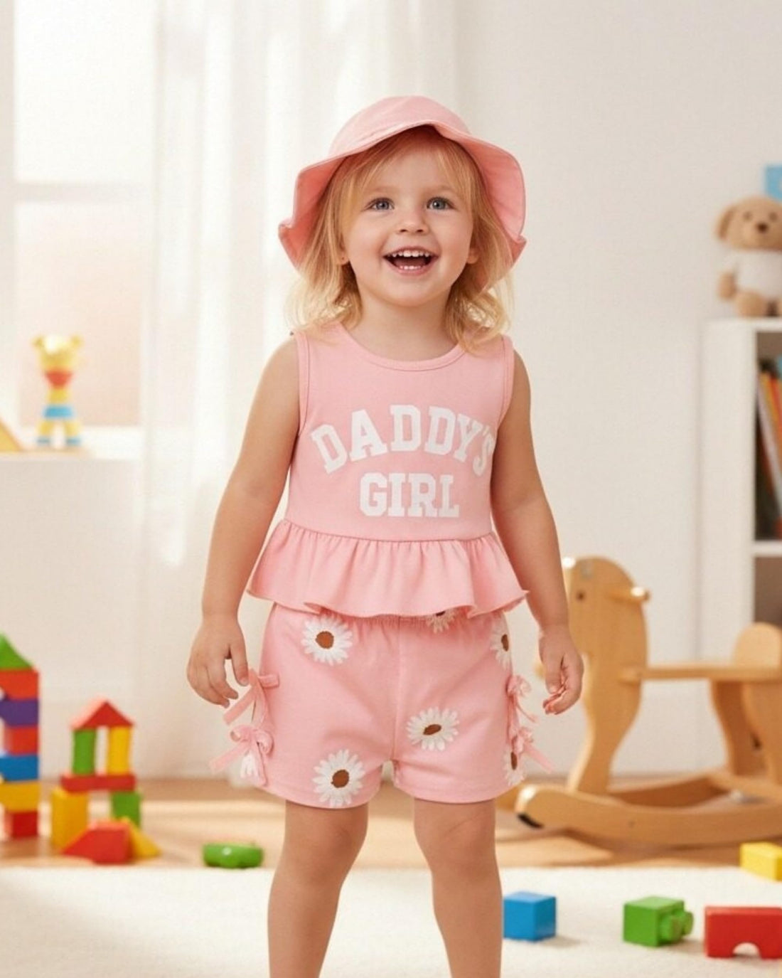 SODLON Baby Girl Clothes Infant Toddler Summer Outfits Clothing Sleeveless Ruffle Tank Top Shorts Sets with Hat for Girls WEBE CLOTHING