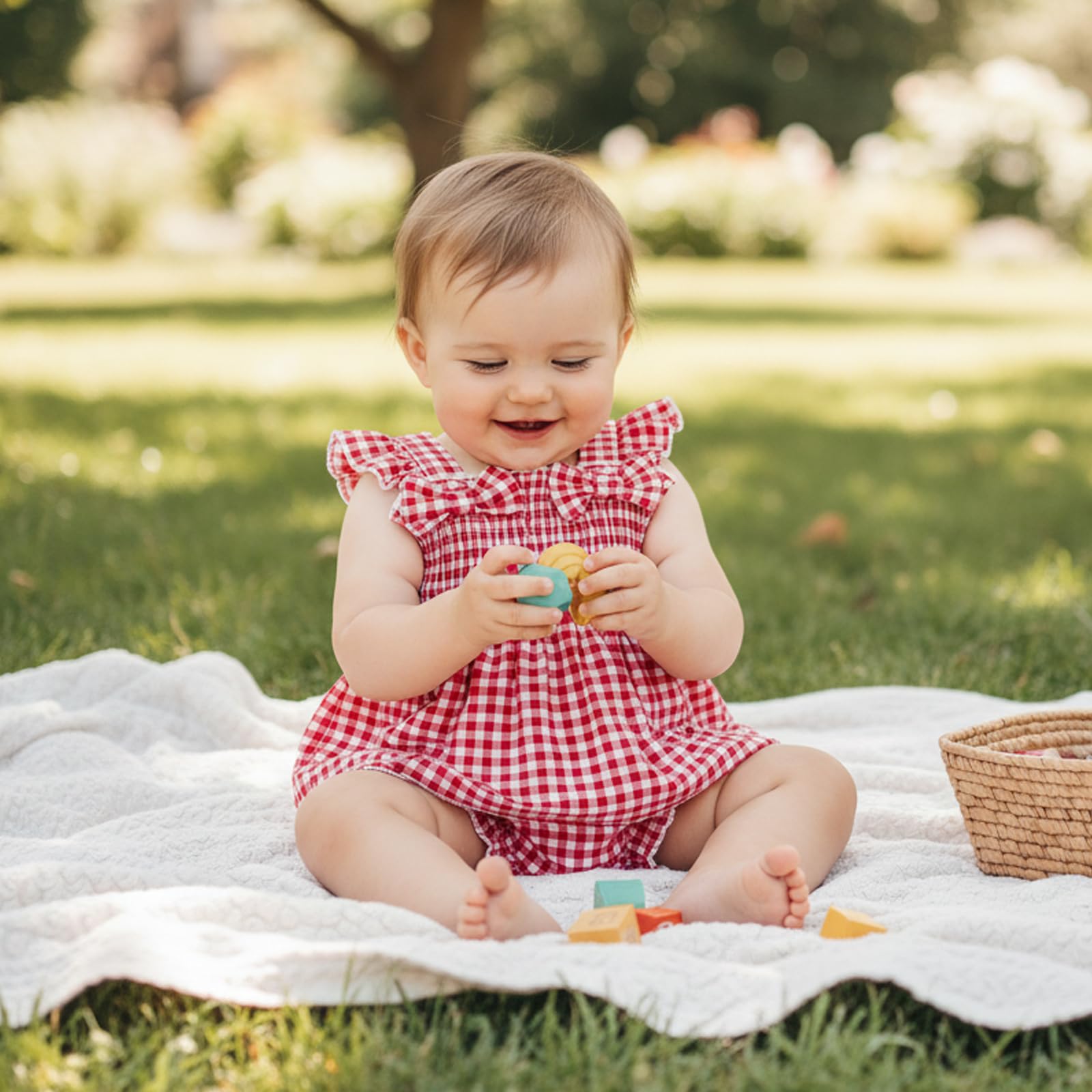 Baby Girl Clothes Infant Summer Outfits Set Plaid Ruffle Sleeve Shirt Tops and Bloomers Shorts WEBE CLOTHING