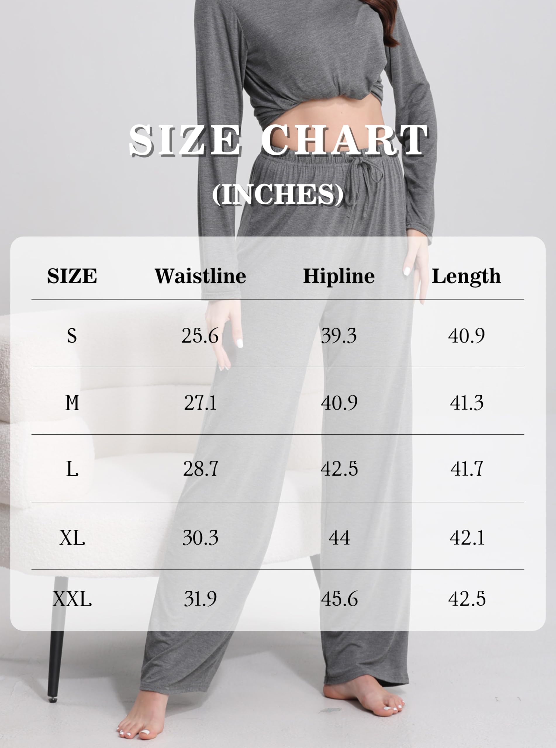 FEQO 3 Pack Women's Lounge Pants Wide Leg Yoga Pants Soft Pajama Bottoms Drawstring Casual Loose Sweatpants