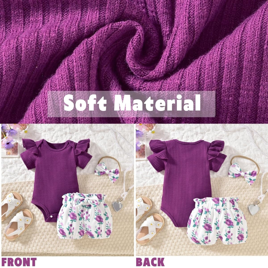 Aalizzwell Baby Girls Ribbed Bodysuit Bloomer Shorts Outfits Summer Clothes WEBE CLOTHING
