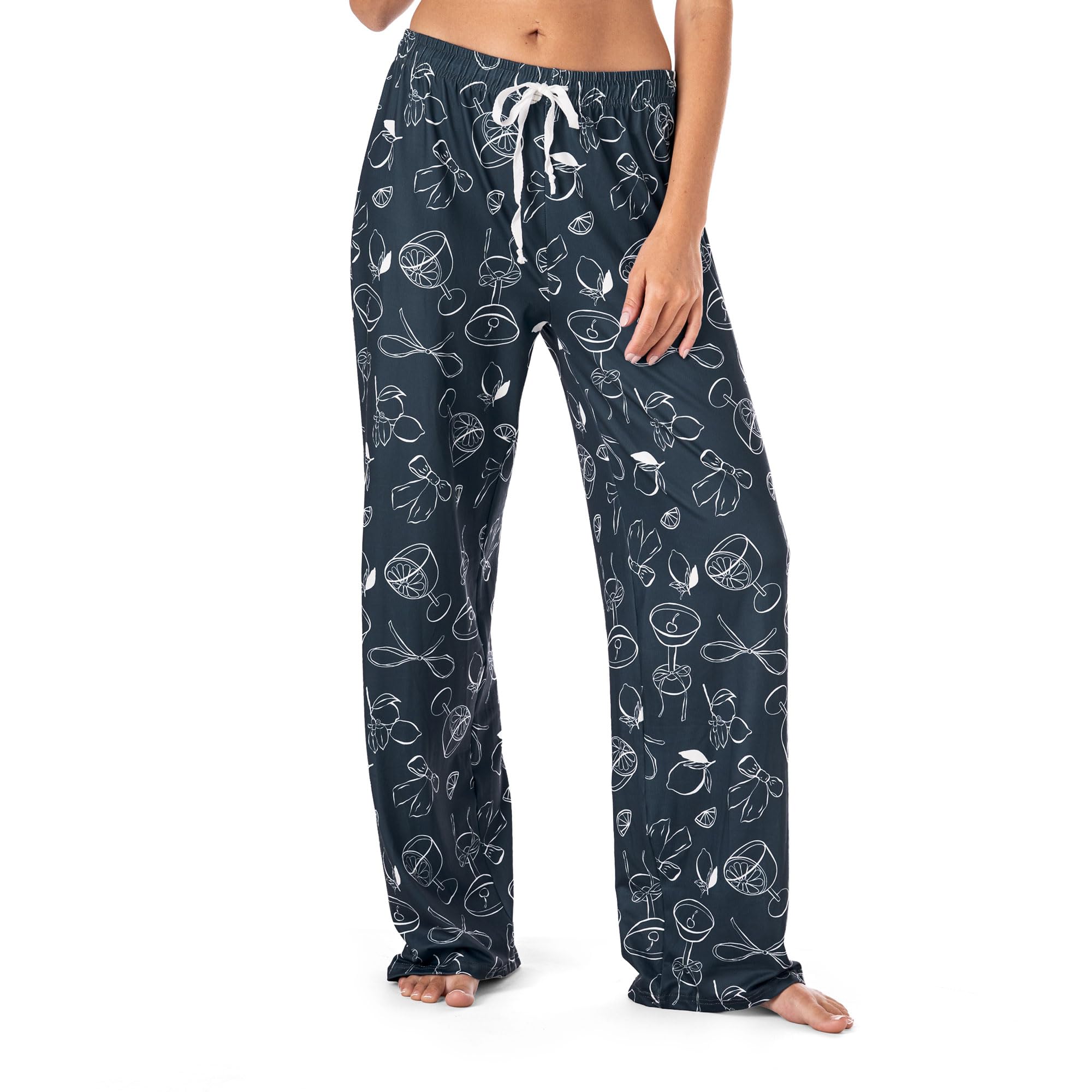 Hello Mello Signature Lounge Pants Womens Soft Pajama Bottoms Elastic Waistband Drawstring Tie