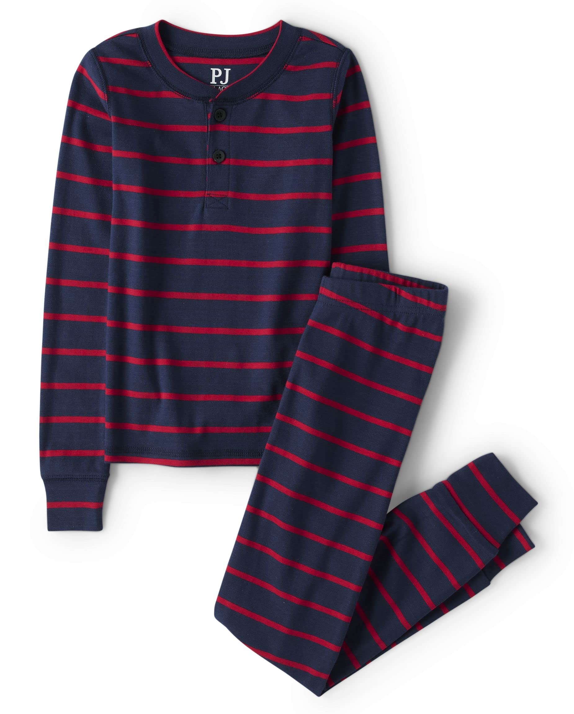 The Children's Place boys 100% Cotton Long Sleeve Top and Pants,2 Piece Pajama Set