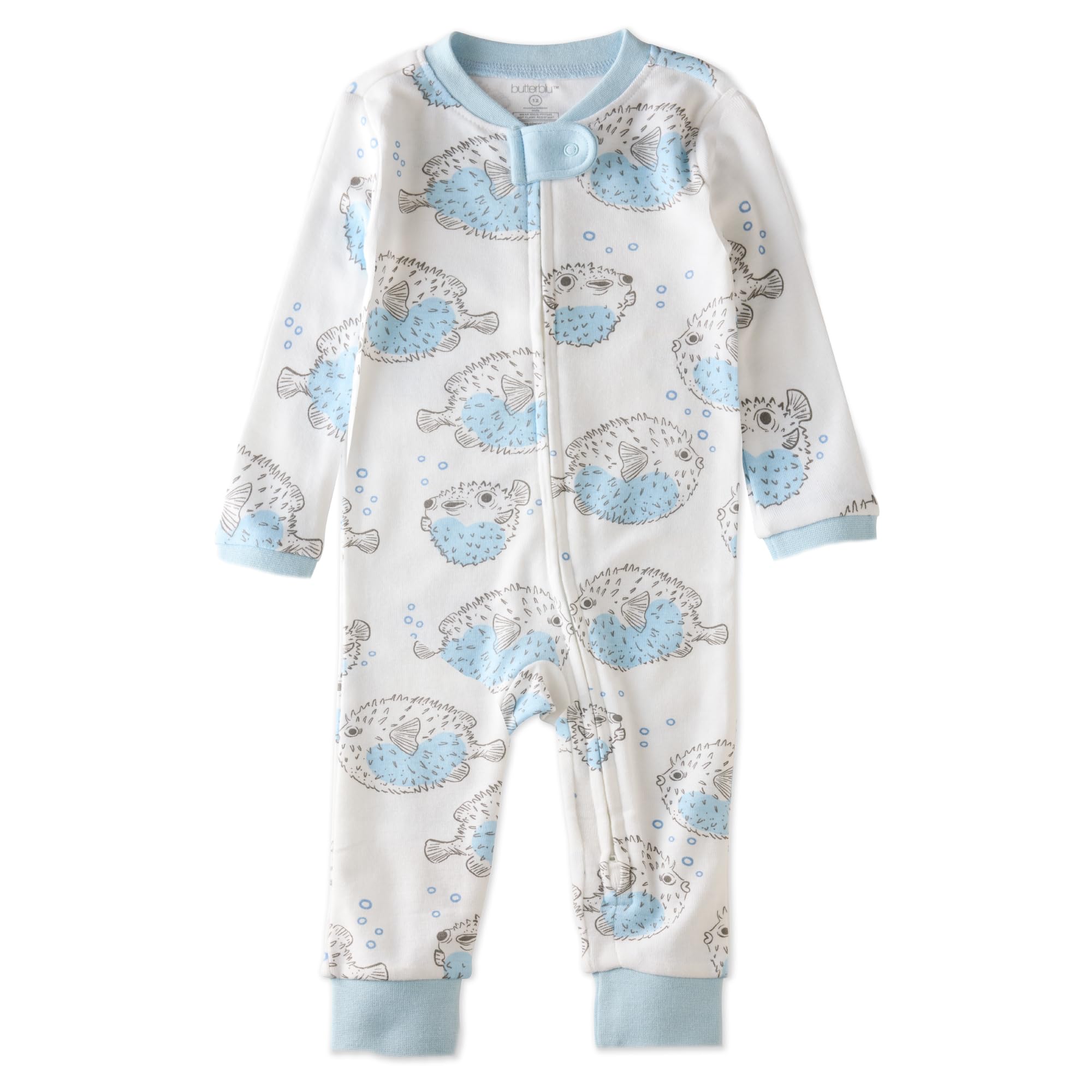 Butterblu Shadow Sleep & Play Baby Pajamas 100% Organic Cotton Two Way Zipper Sleeper Pajamas for Baby Boys & Girls