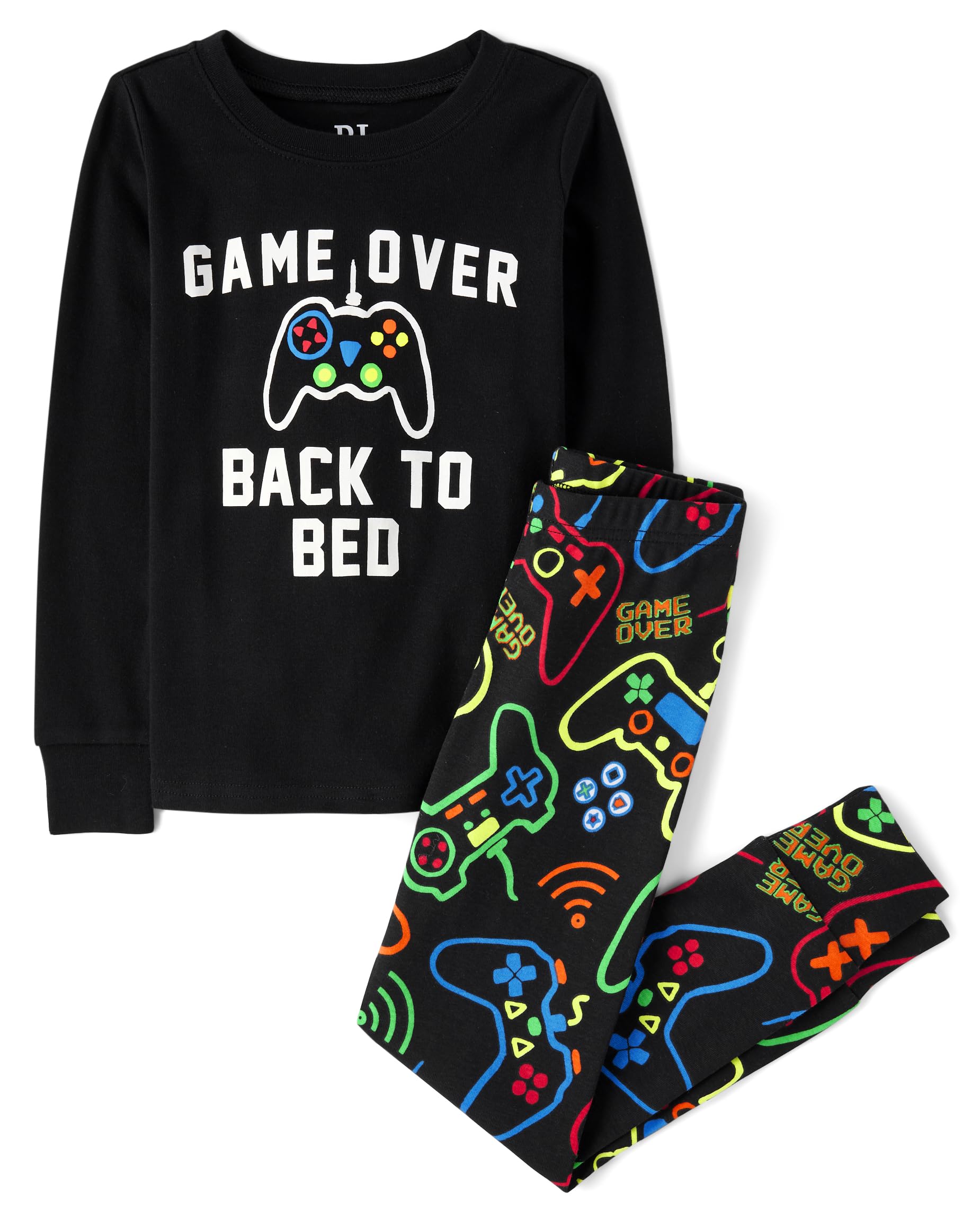 The Children's Place boys 100% Cotton Long Sleeve Top and Pants,2 Piece Pajama Set