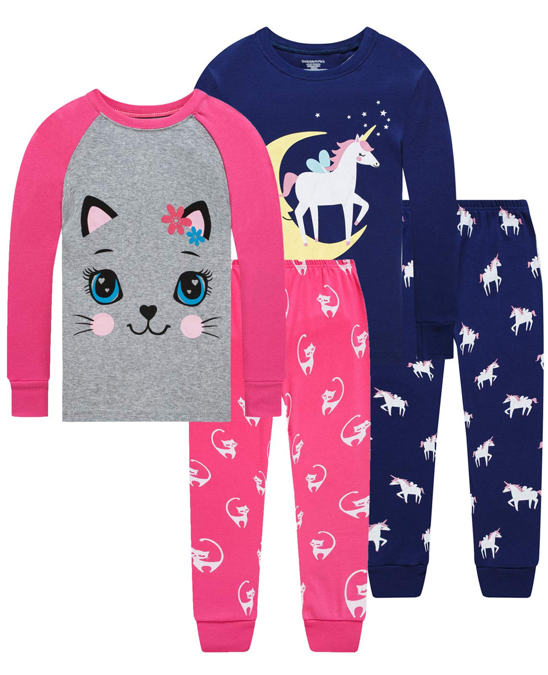 Dolphin&Fish Boys and Girls Soft Pajamas 100% Cotton Toddler Pjs Long Sleeve Kid Sleepwear Sets