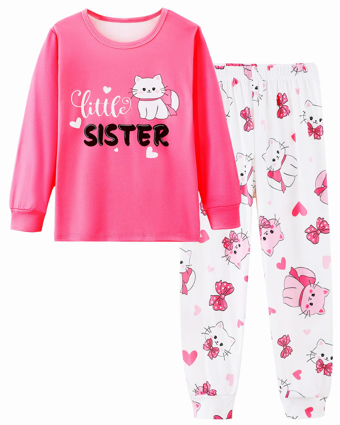 Mikrdoo Girls Pajamas Kids 2 Piece Pjs Set Soft Cozy Long Sleeve Top and Pants Stretchy Girls' Sleepwear Size 4-14 Years