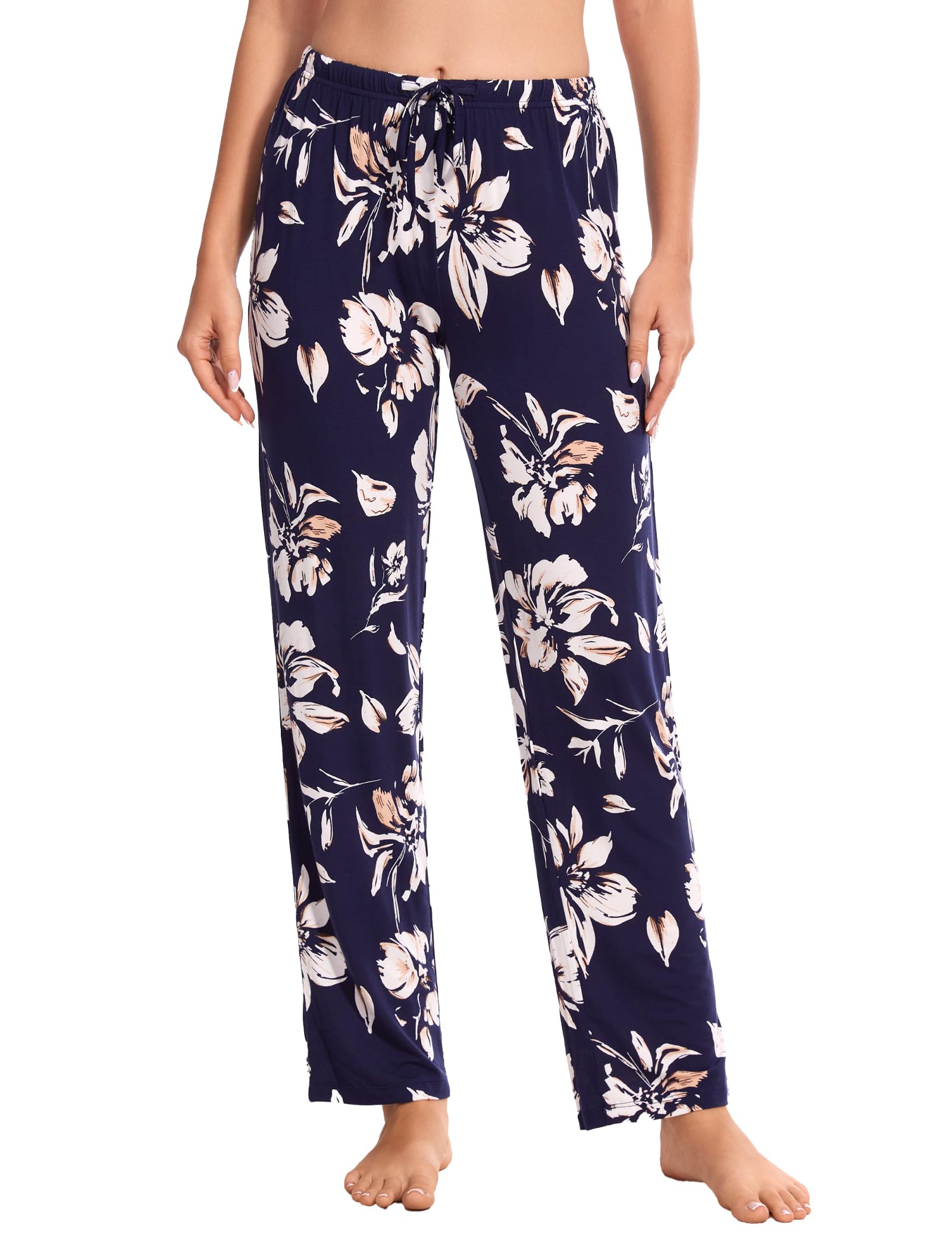 GYS Bamboo Viscose Women's Pajama Pants, Lightweight Comfy Casual Lounge Yoga Pants, Pj Bottoms Sleep Pants with Drawstring