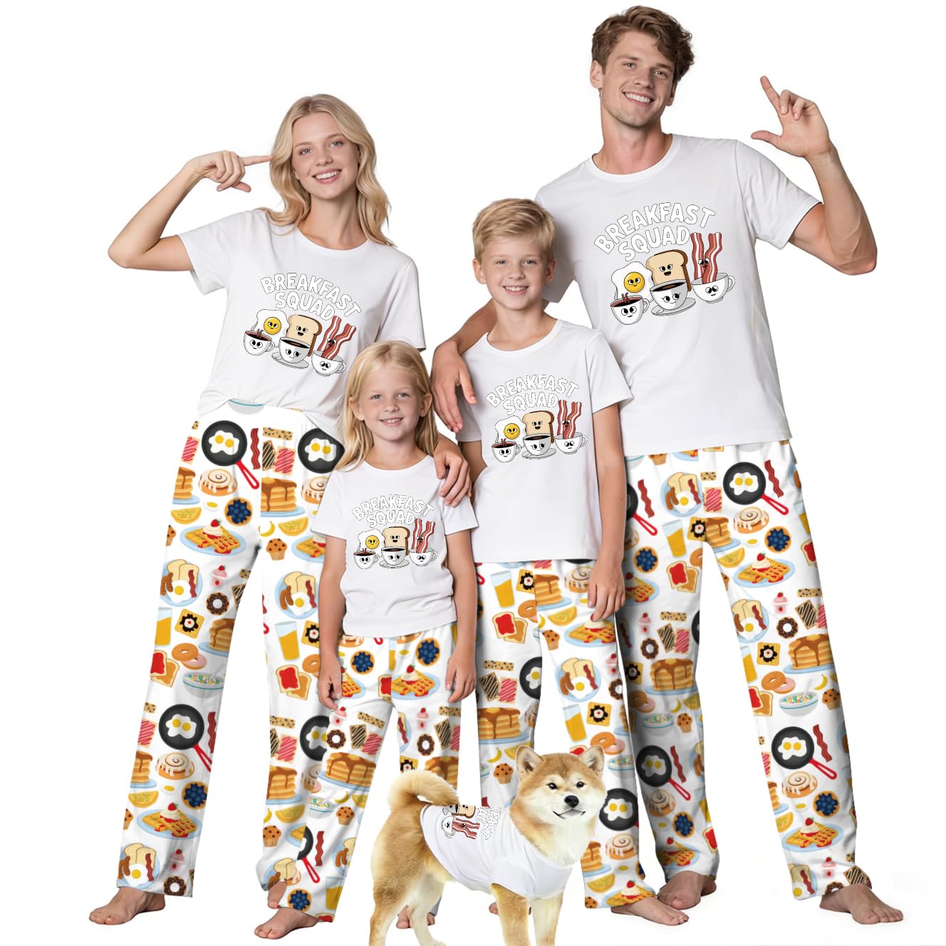 MI X TEE Matching Family Pajamas Set, Cartoon Graphic Print Mommy and Me Matching Outfits, Soft Nightwear for Family WEBE CLOTHING