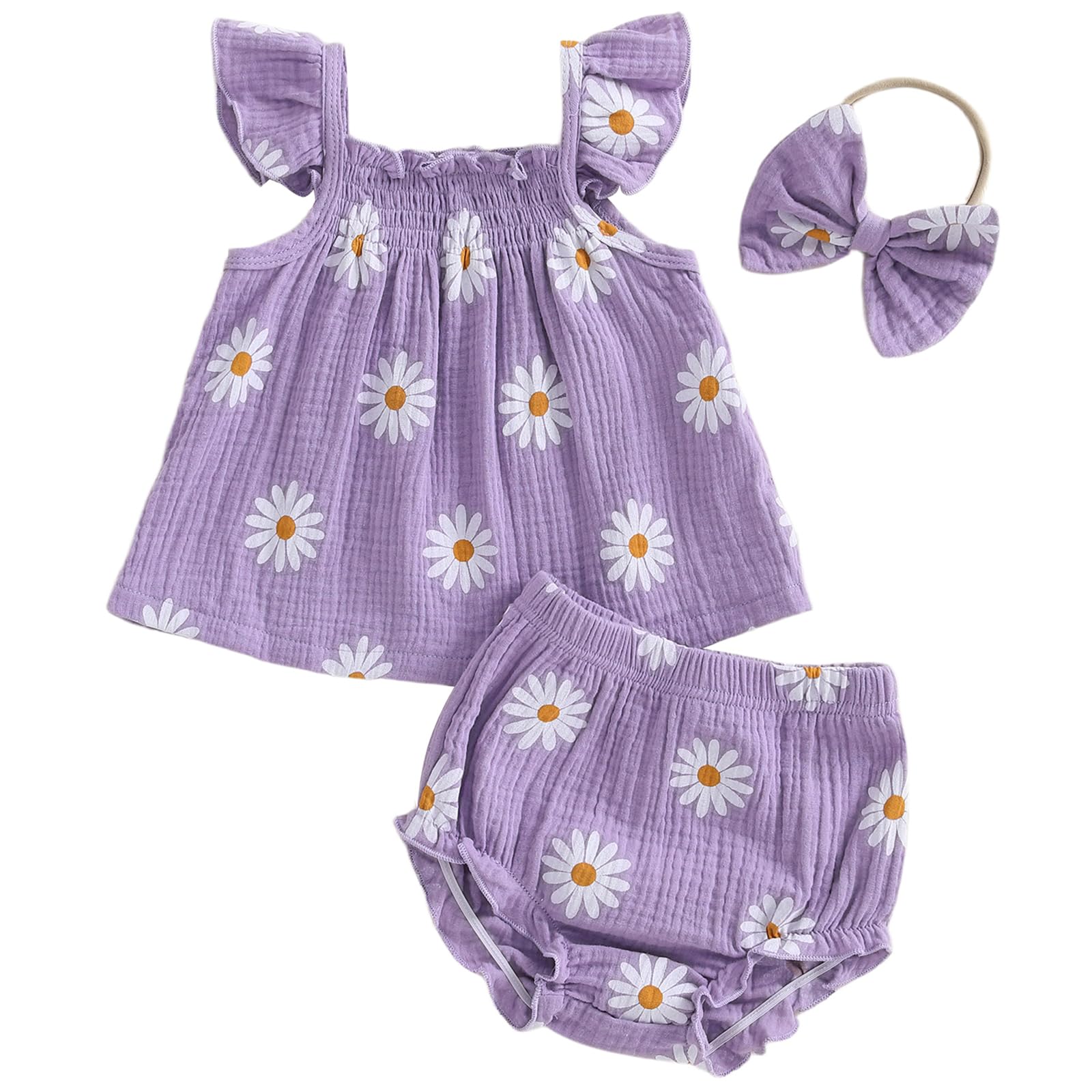 Mubineo Baby Girl Summer Clothes Cute Ruffle Tops Dress Shorts Outfits Set Infant Toddler Shirt Bloomers Princess Outfit WEBE CLOTHING