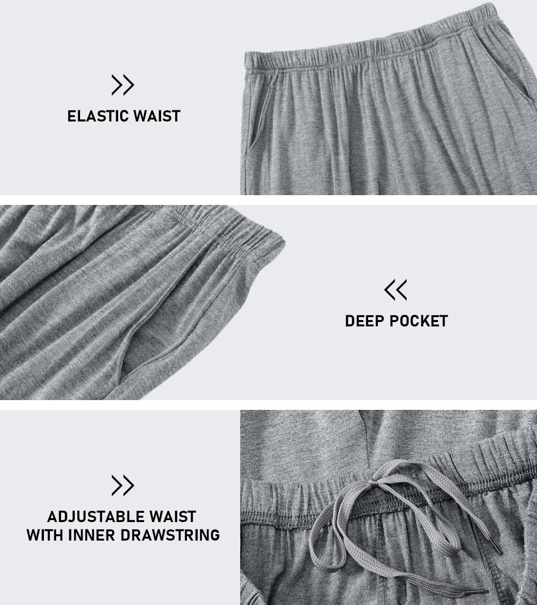 JINSHI Womens Pajama Pants with Pockets Soft Comfortable Lightweight Elastic Drawstring Modal Pajama Bottoms Lounge Pants