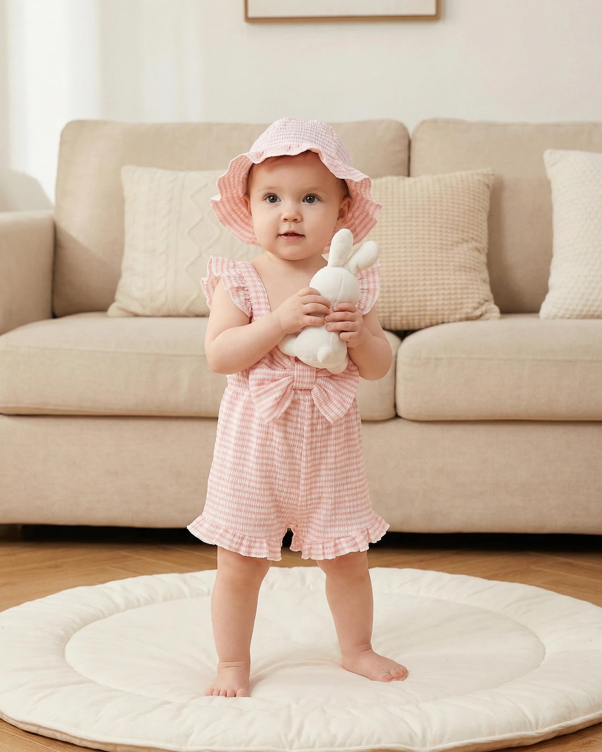 XUANHAO Baby Girl Clothes Summer Romper Outfits for Girls Cute Infant Toddler One-Piece Jumpsuit Ruffle Shorts Sets 6M-3Y WEBE CLOTHING