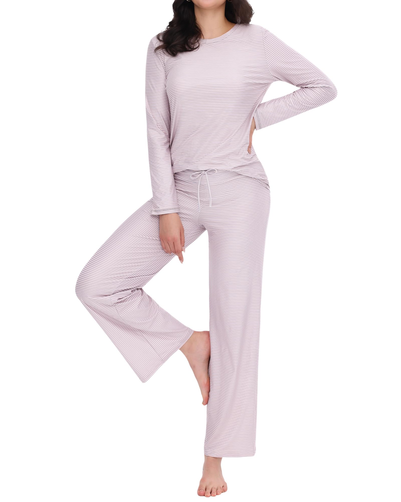 ZOOSIXX Womens Pajama Sets - Soft 2 Piece Lounge Sets for Women, Long Sleeve Sleepwear & Loungewear Pjs Set WEBE CLOTHING