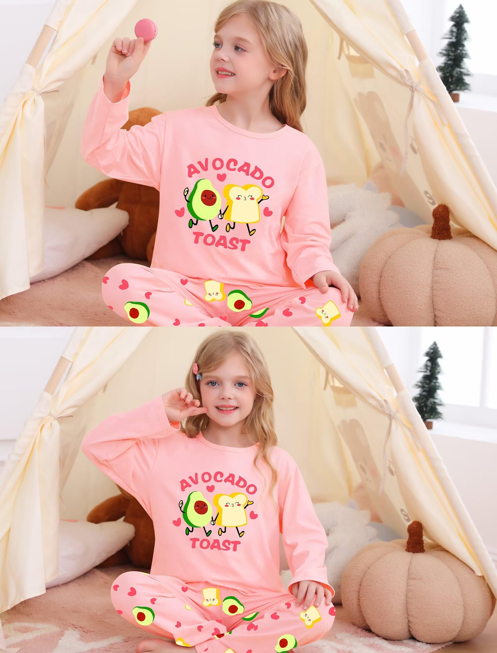 SWOMOG Girls Pajama Set Short Sleeve Tops & Ruffled Shorts with Pocket 2 Piece Summer Pajamas for Kids Size 6-15