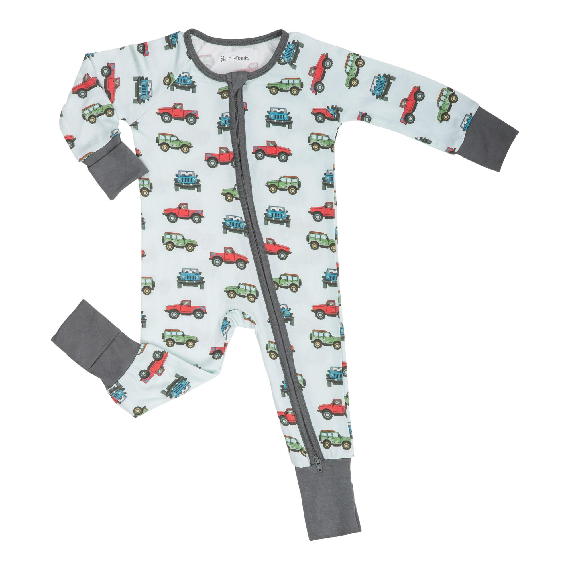 LollyBanks Baby Pajamas, Long Sleeve Baby Romper with 2-Way Zipper, 95% Viscose from Bamboo and 5% Spandex, Infant Sleepers