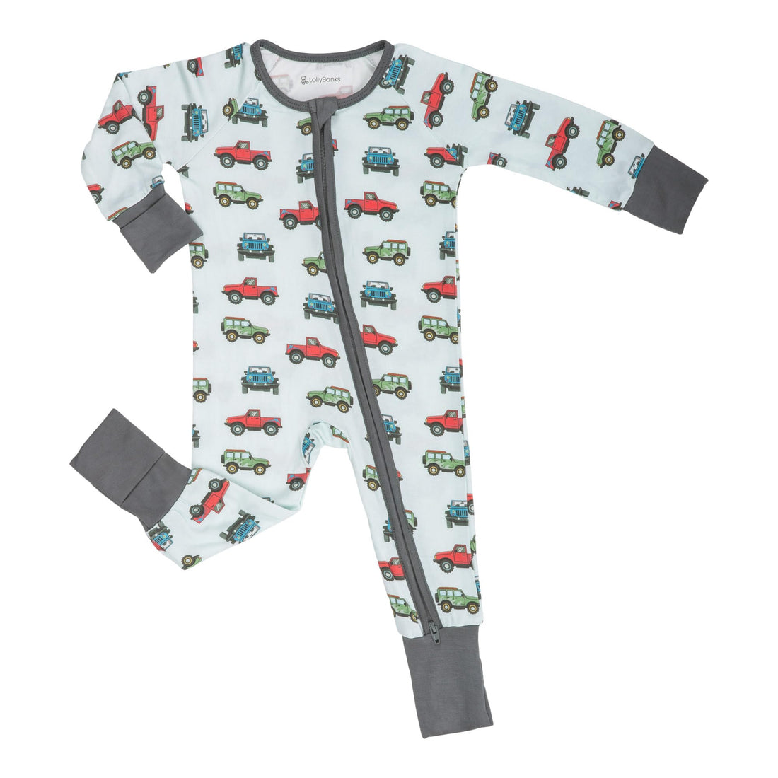 LollyBanks Baby Pajamas, Long Sleeve Baby Romper with 2-Way Zipper, 95% Viscose from Bamboo and 5% Spandex, Infant Sleepers
