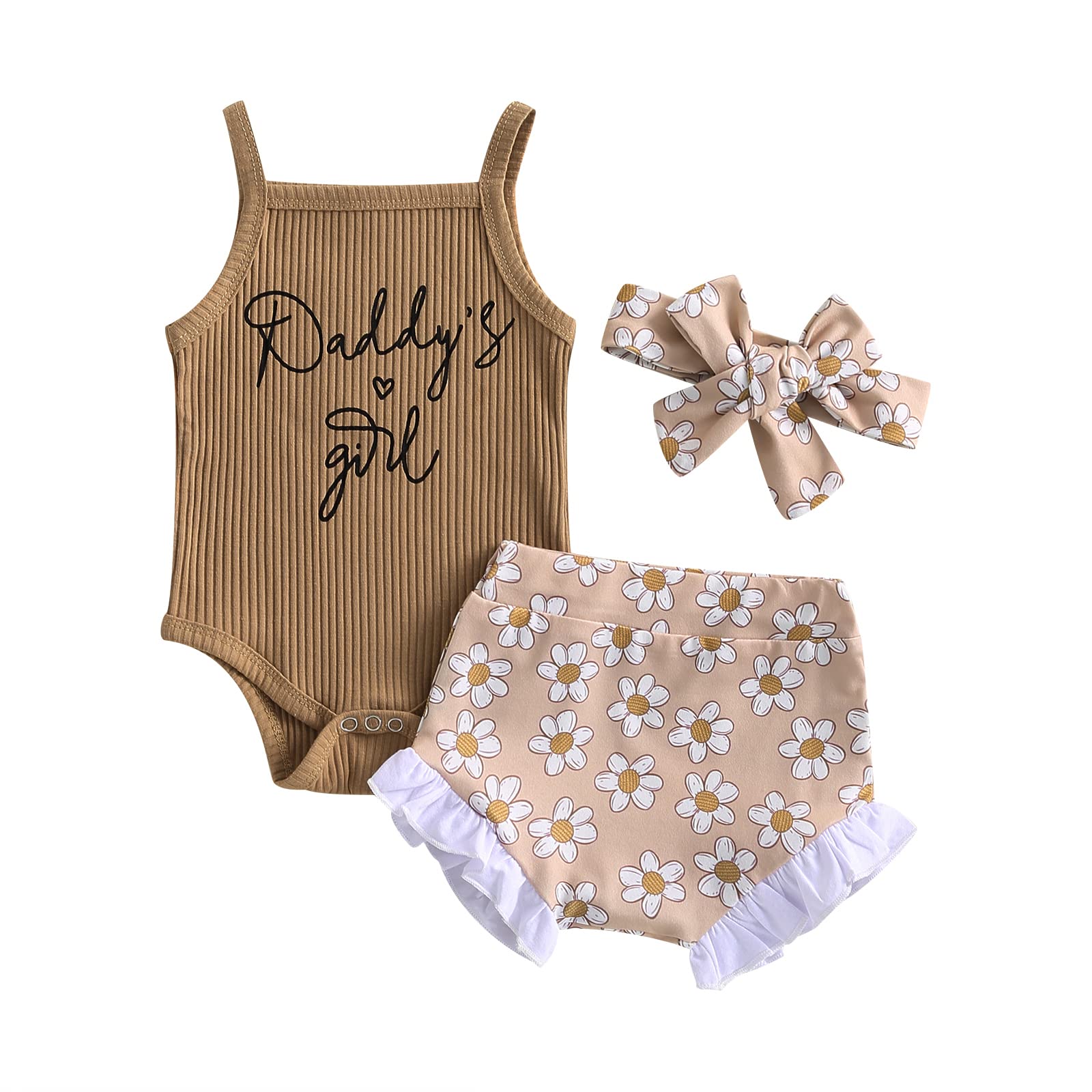 Newborn Baby Girl Summer Clothes Boho Infant Sleeveless Romper Bodysuit Shorts Headband 3Pcs Outfits WEBE CLOTHING