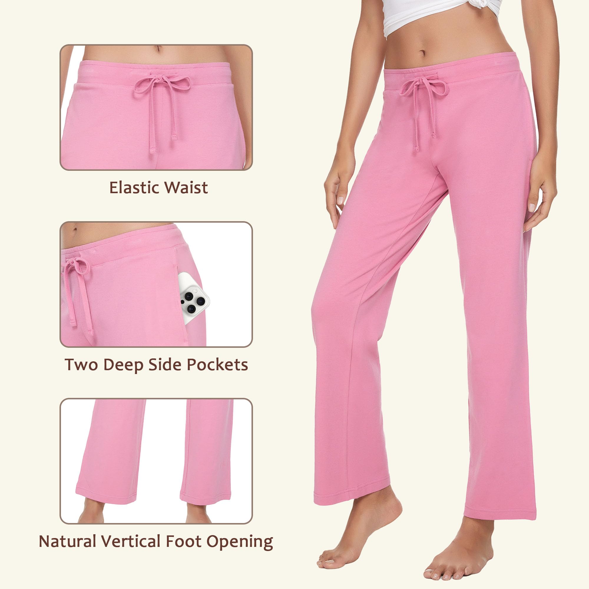 U2SKIIN Pajama Pants for Women Soft, Cotton Comfortable Womens Lounge Sleep Pj Bottoms for Women