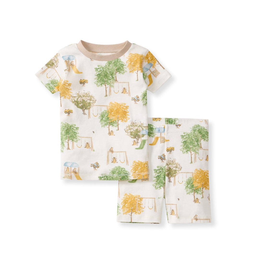 Burt's Bees Baby Unisex Cotton Pajamas, 2-Piece Short Sleeve Tee & Shorts