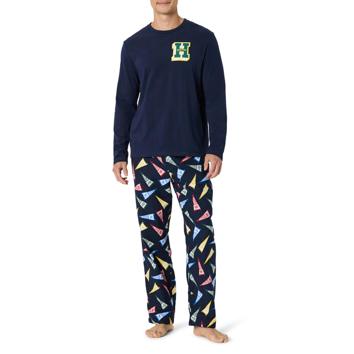 Amazon Essentials Men's Flannel Pant and Long-Sleeve T-Shirt Pajama Set