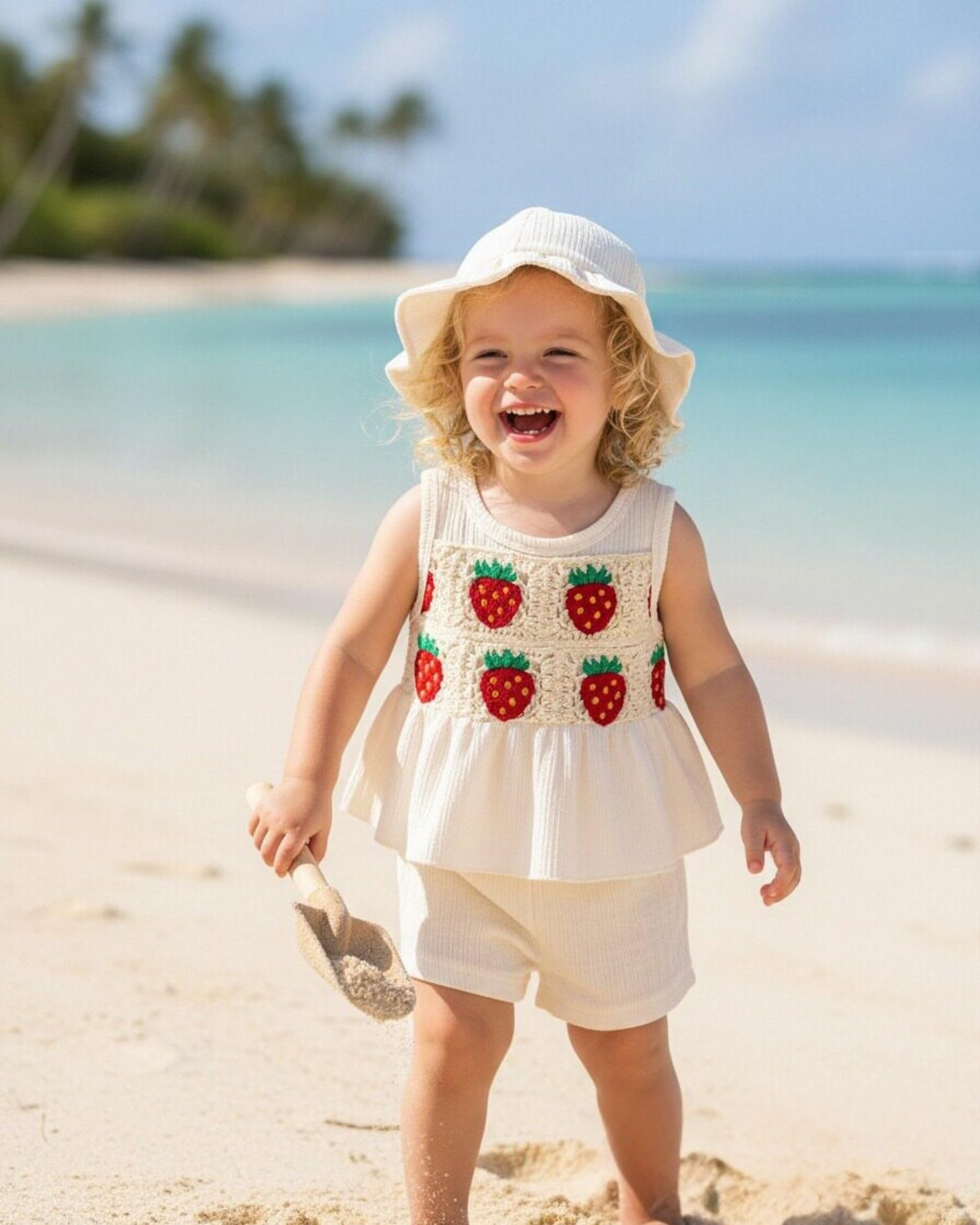 SODLON Baby Girl Clothes Infant Toddler Summer Outfits Clothing Sleeveless Ruffle Tank Top Shorts Sets with Hat for Girls WEBE CLOTHING