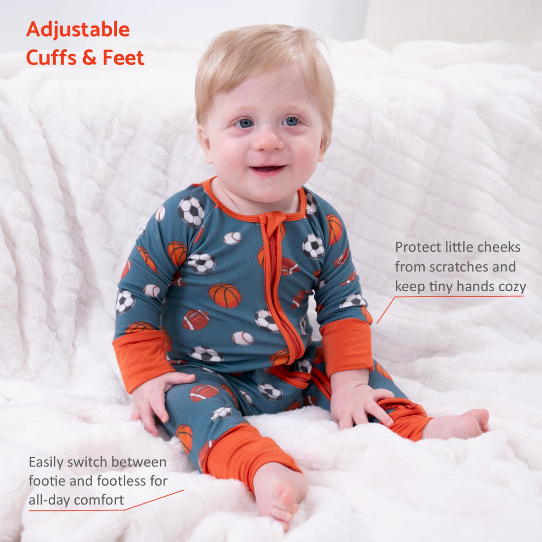 LollyBanks Baby Pajamas, Long Sleeve Baby Romper with 2-Way Zipper, 95% Viscose from Bamboo and 5% Spandex, Infant Sleepers