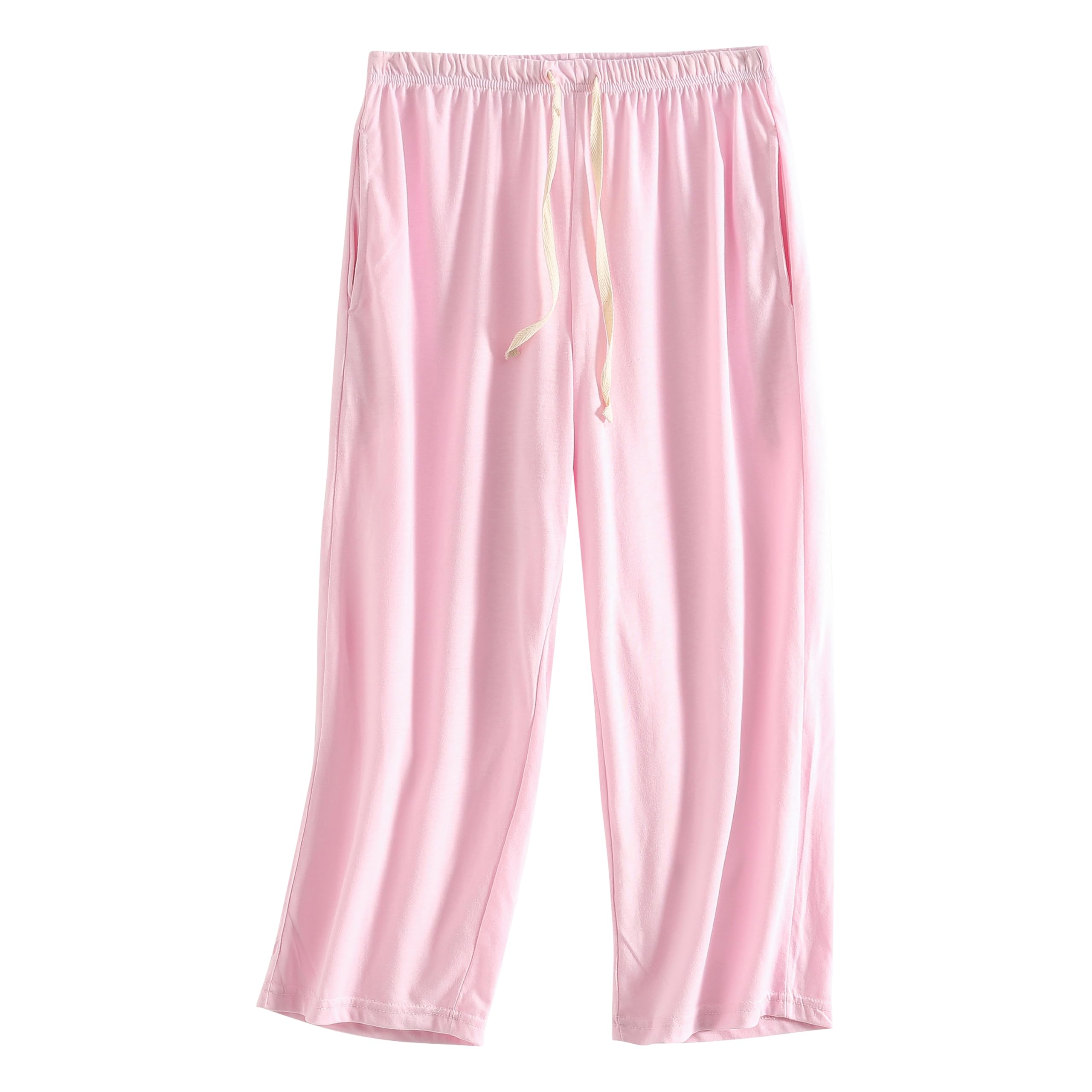 PNAEONG 3 Pack Women Pajama Pants Capri Length Drawstring Pj Bottoms Sleep Lounge Pants with Pockets S-3XL