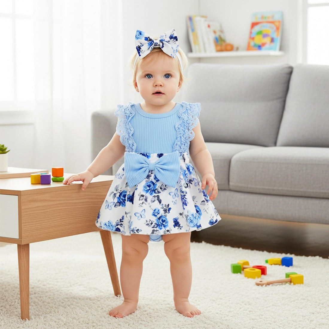 Baby Girl Clothes Newborn Romper Dress Infant Lace Ruffle Sleeveless Summer Outfits with Headband 0-12 Months WEBE CLOTHING