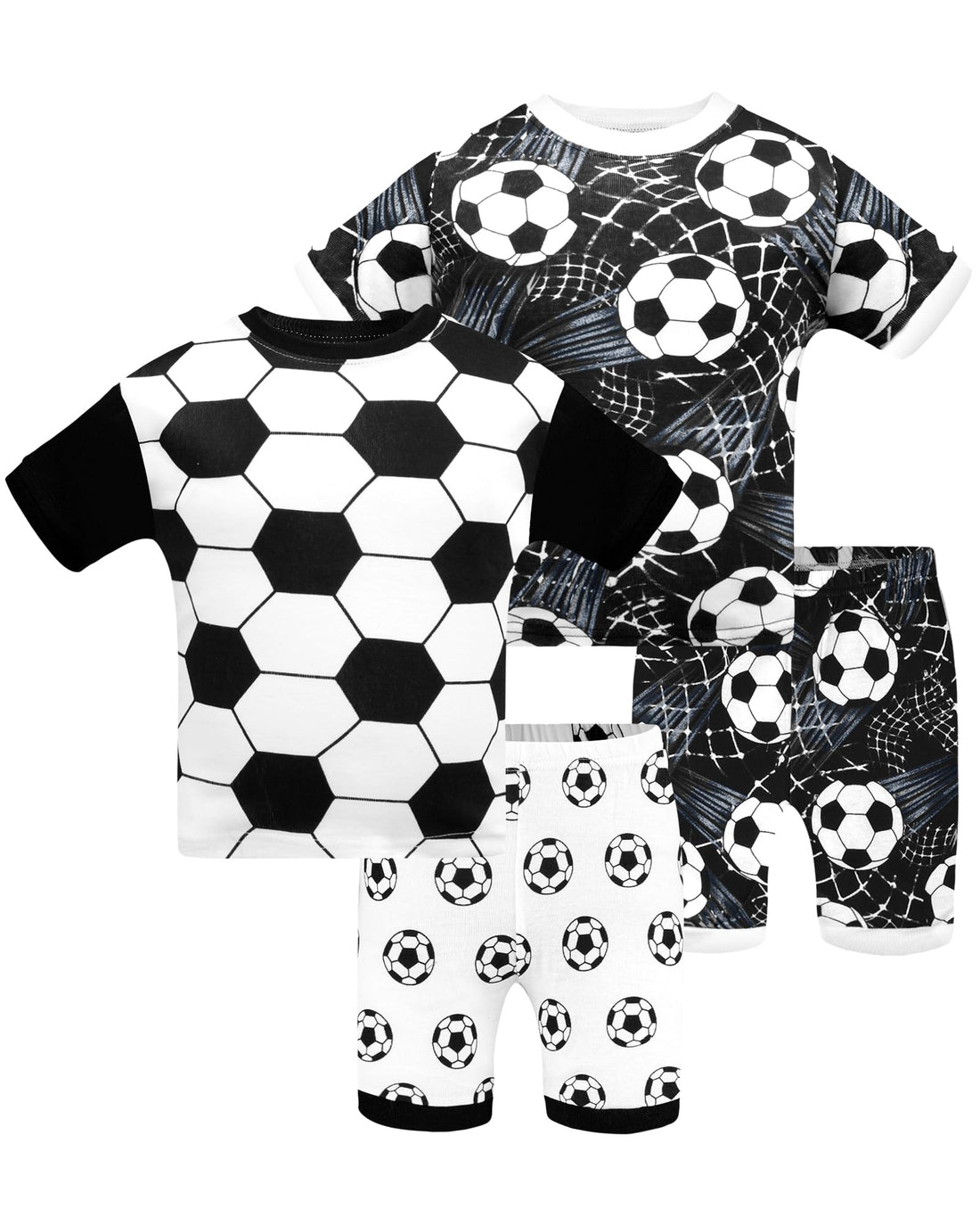DAUGHTER QUEEN Boys Pajamas 4 Pieces Short Set 100% Cotton Sleepwear Size 18 Months-12 Years