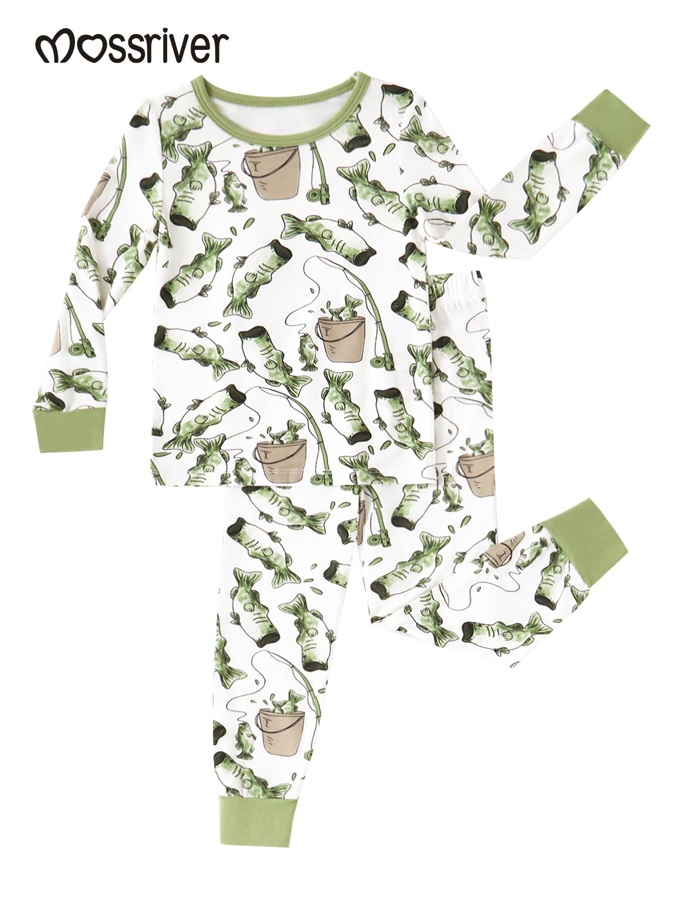MOSSRIVER Family Pajamas Matching Sets Long Sleeve Henley Shirts Button Down Graphic Tops Cute Pjs Pants Sets Holiday Outfits