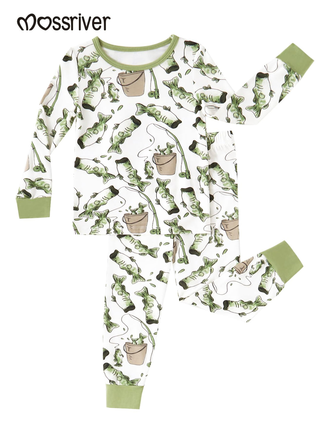 MOSSRIVER Family Pajamas Matching Sets Long Sleeve Henley Shirts Button Down Graphic Tops Cute Pjs Pants Sets Holiday Outfits