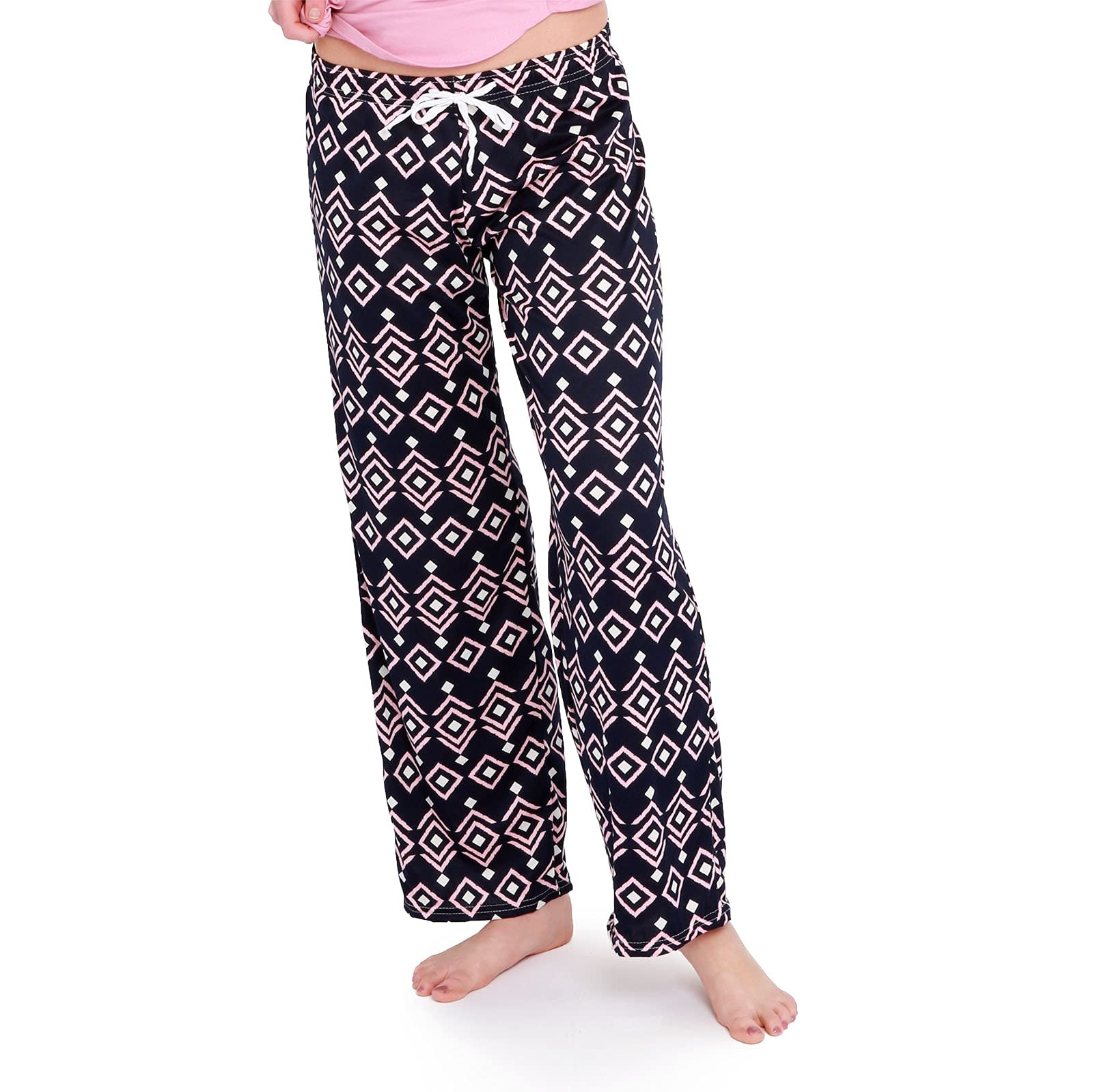 Hello Mello Signature Lounge Pants Womens Soft Pajama Bottoms Elastic Waistband Drawstring Tie