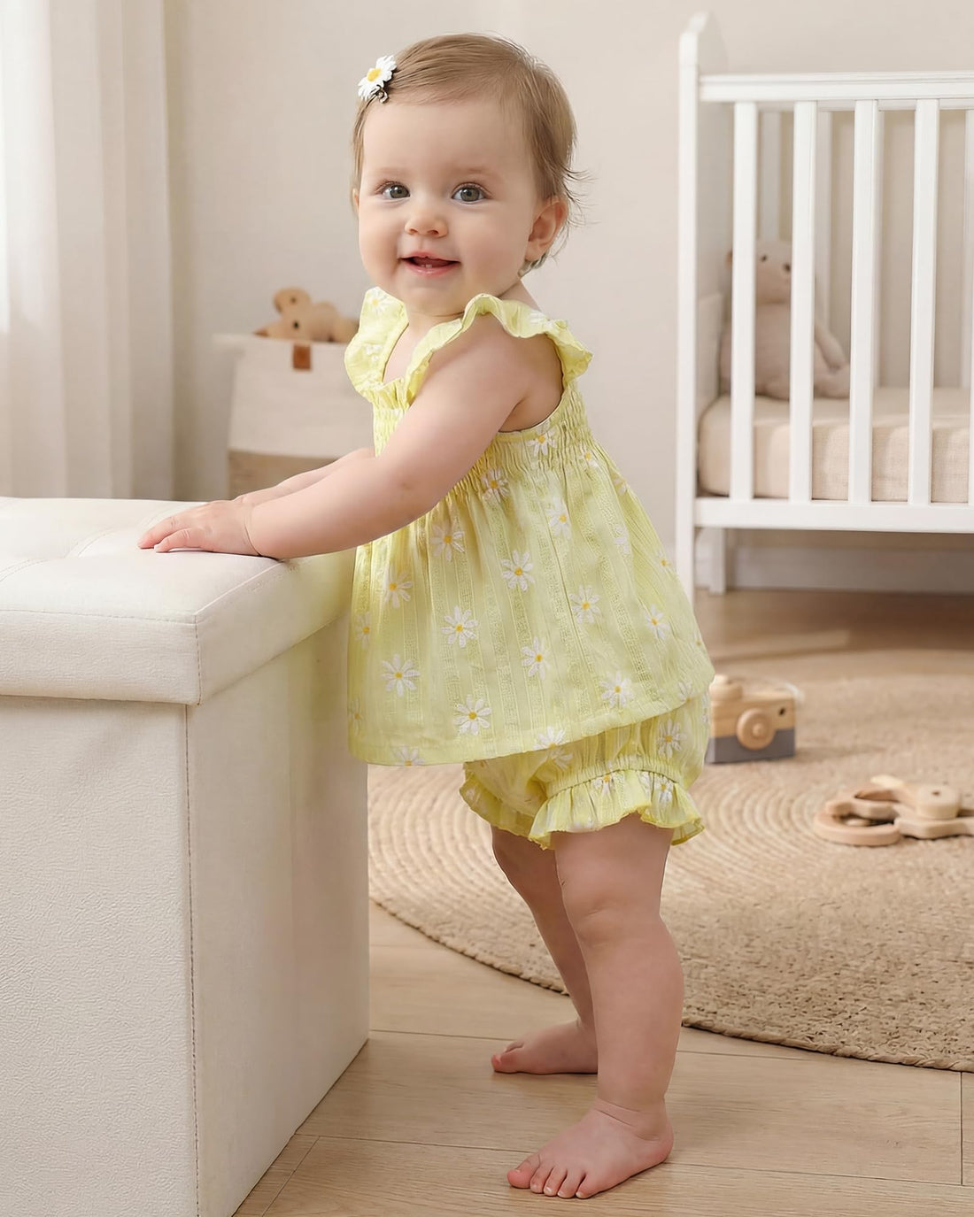 Jecson Newborn Baby Girl Summer Clothes Infant Girl Outfits Sleeveless Ruffle Top and Bloomers Shorts Set 0 3 6 12 Month WEBE CLOTHING