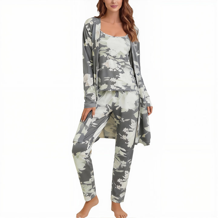 Eternatastic Women's 3 Piece Knit Lounge Set Pajama Long Sleeve Cardigan Sleeveless Top Pants Sweatsuit Pjs Sets