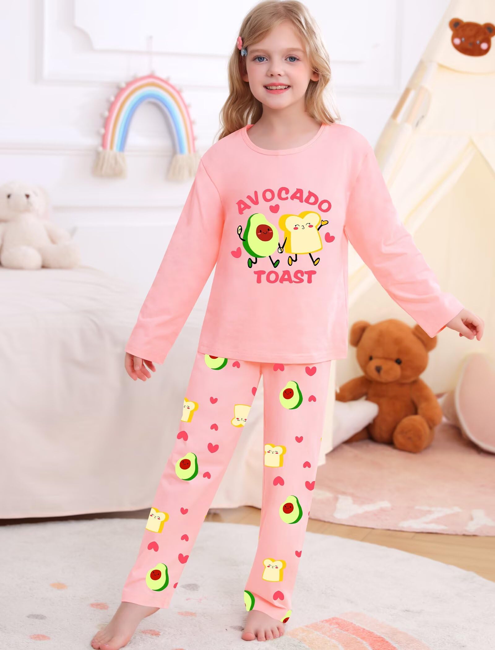 SWOMOG Girls Pajama Set Short Sleeve Tops & Ruffled Shorts with Pocket 2 Piece Summer Pajamas for Kids Size 6-15