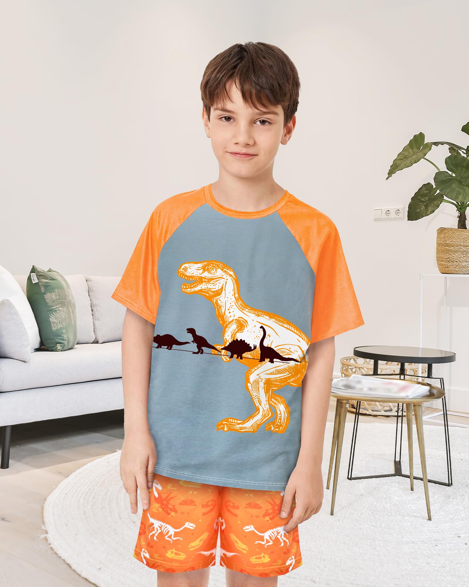 PASHOP Boys Pajamas Little Boys Summer Pajamas 2 Piece Short Sleeve Top and Shorts Sets Kids Pjs Sleepwears 3-10 Years