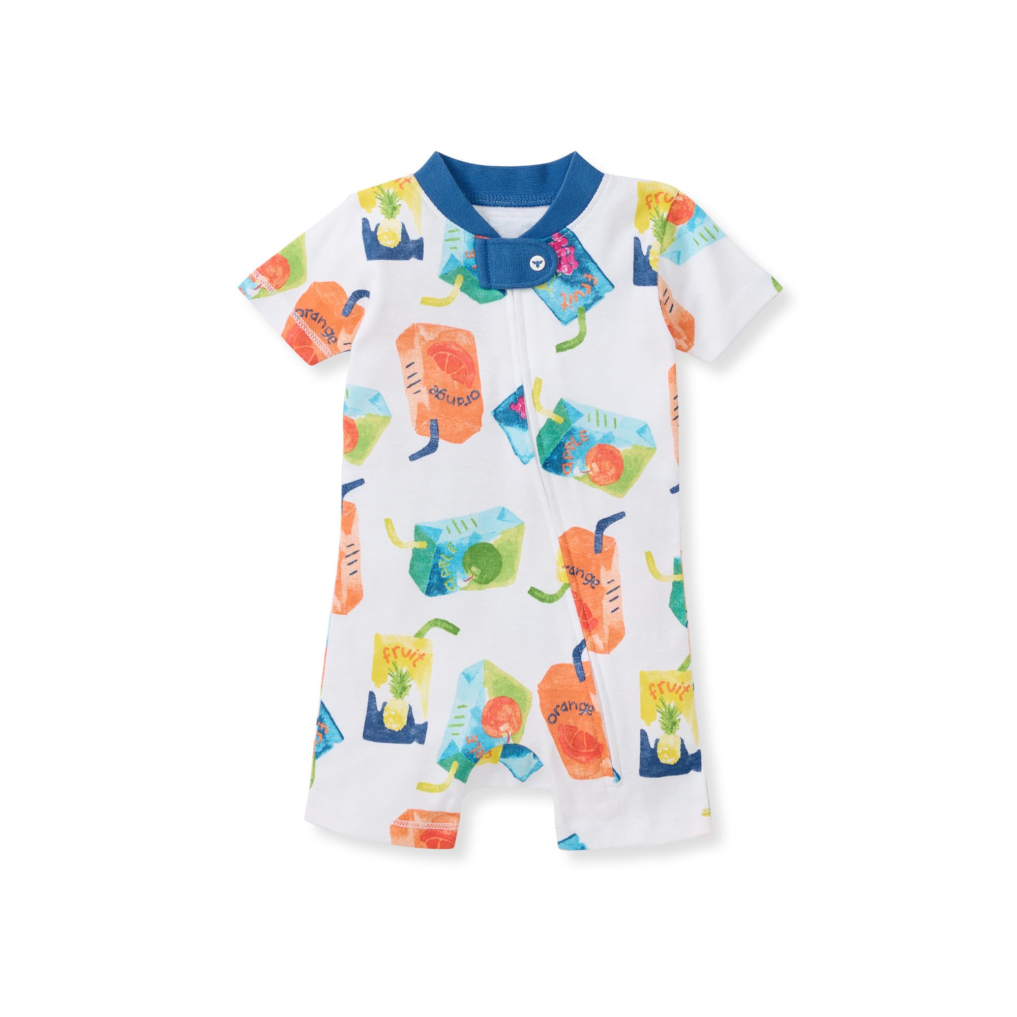 Burt's Bees Baby Short Sleeve Pajamas, Unisex One-Piece Sleeper Romper, 100% Organic Cotton Toddler Summer Clothes Outfit