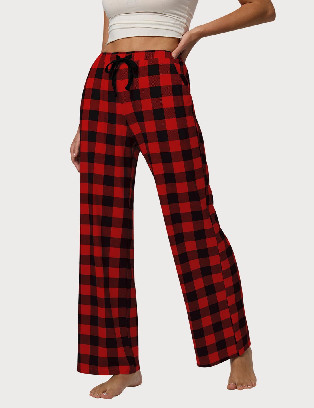 Women Pajama Pants 3-Pack Plaid Sleep Lounge PJ Bottoms with Pockets