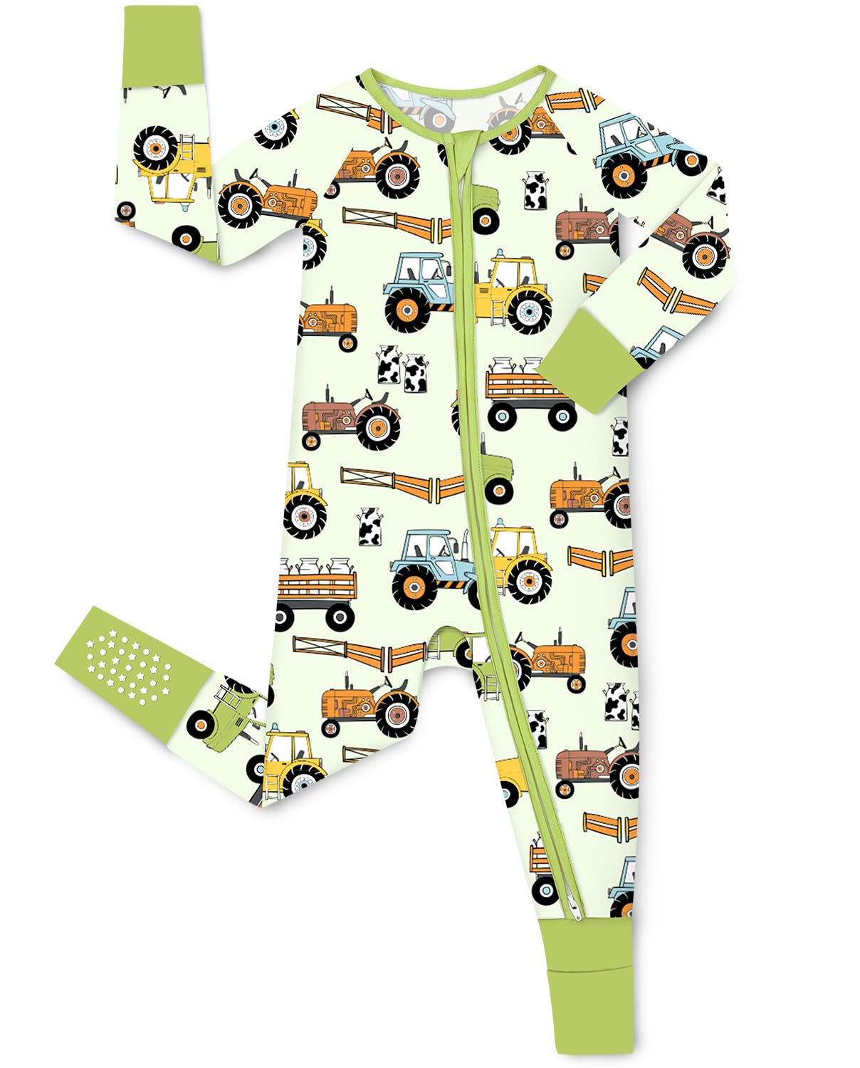 babee Reshinee Bamboo Viscose Baby Convertible Footie Pajama, Sleep & Play Footed Zipper Pajamas for Baby Boys & Girls