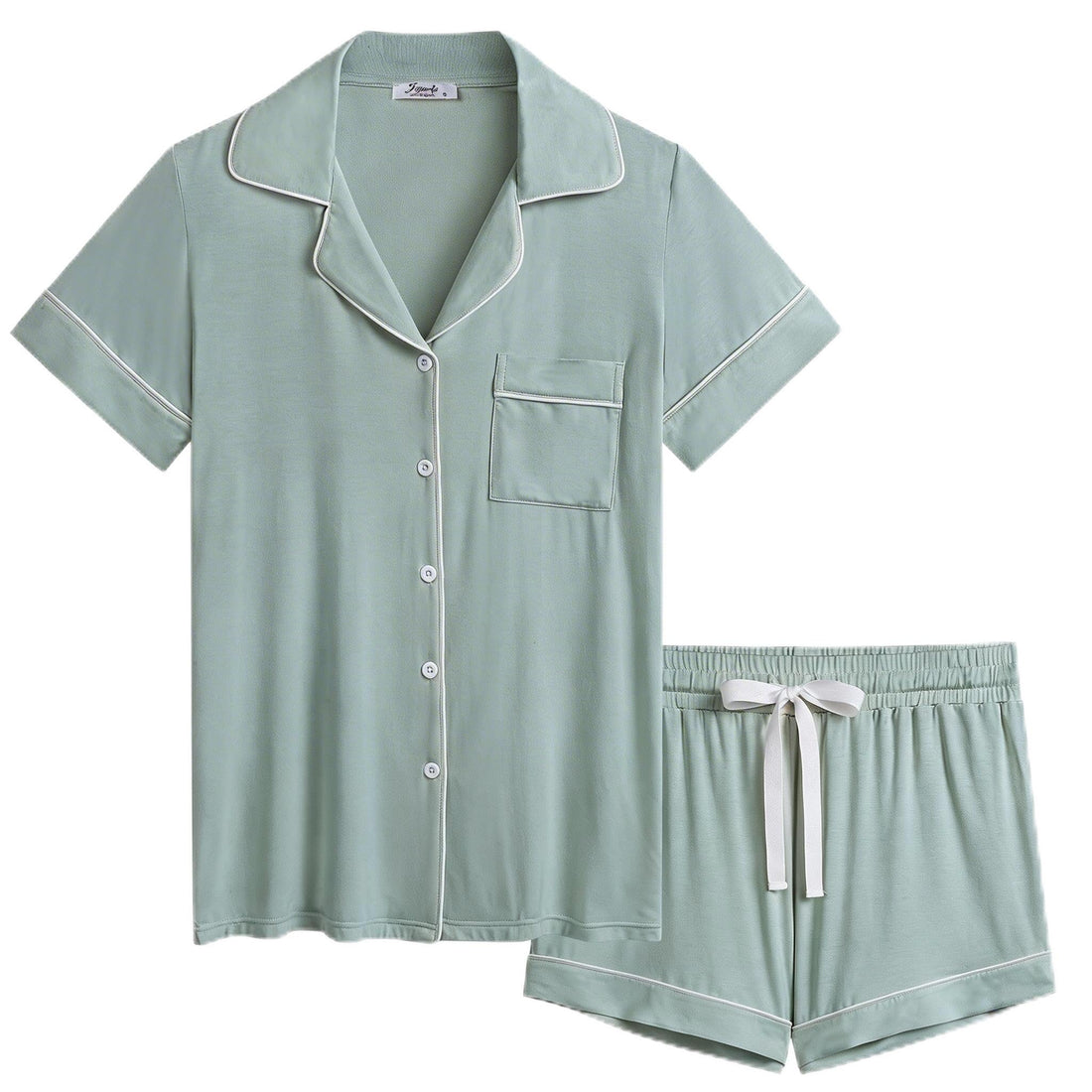 Joyaria Women's Cooling Bamboo Viscose Pajamas Shorts Set Button Front | Moisture Wicking, Cool & Lightweight, Breathable PJs for Night Sweats