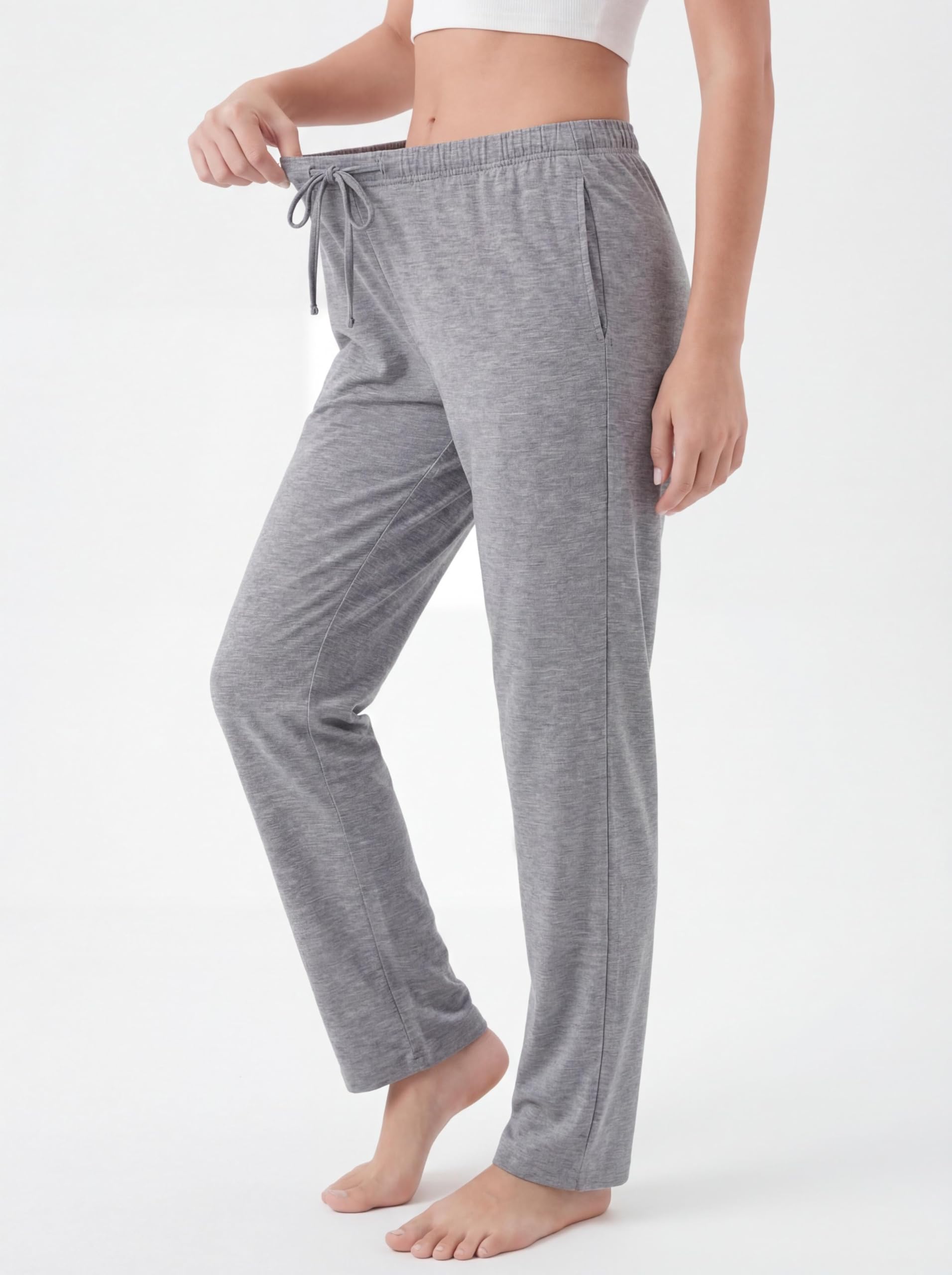 Andrew Scott Women's Cotton Blend Pajama Lounge Pants | Soft Knit Sleepwear with Pockets & Drawstring | Multi-Pack