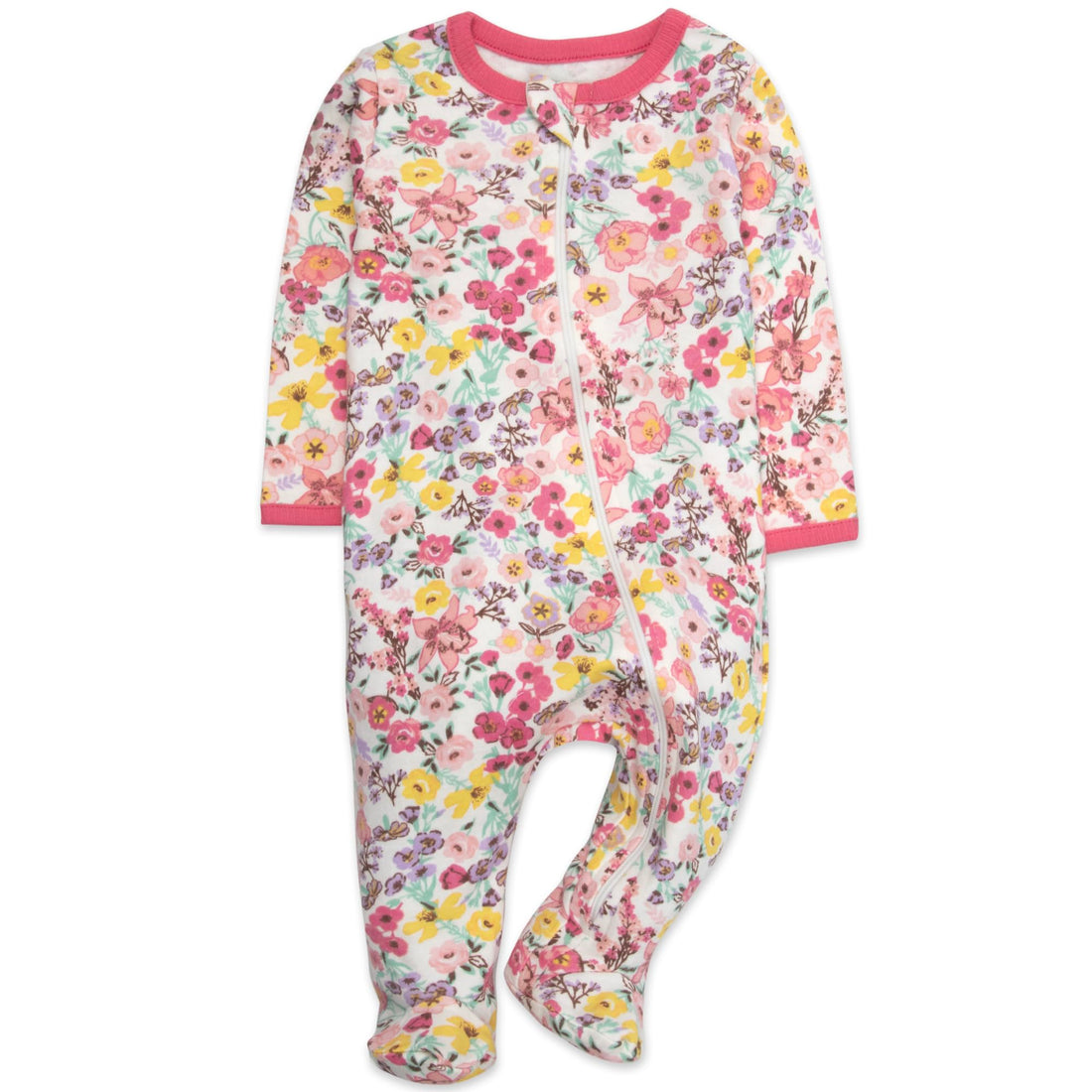 Baby Essentials Baby Girls 4 Piece Outfit Set – Footie Sleepwear Pajama Bodysuits – Spring & Summer Baby Clothes Gift Set
